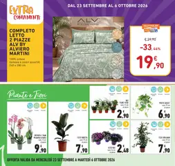 Anteprima del volantino COMPLETO LETTO 2 PIAZZE ALV BY ALVIERO MARTINI, 100% cotone fantasie e colori assortiti 240 x 280 cm valido a partire dal 23/09/2026 | Pagina: 22 | Prodotti: Martini, Orchidea, Letto, Vaso