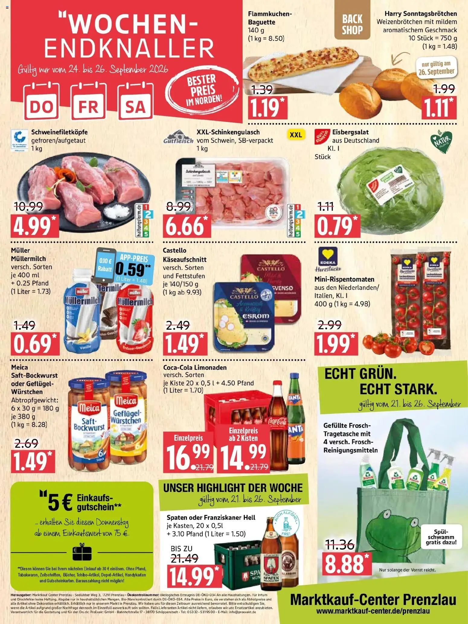 Marktkauf Prospekt Prenzlau (ab 21.09.2026) » Angebote online | Seite: 12 | Produkte: Franziskaner, Fanta, Meica, Müllermilch