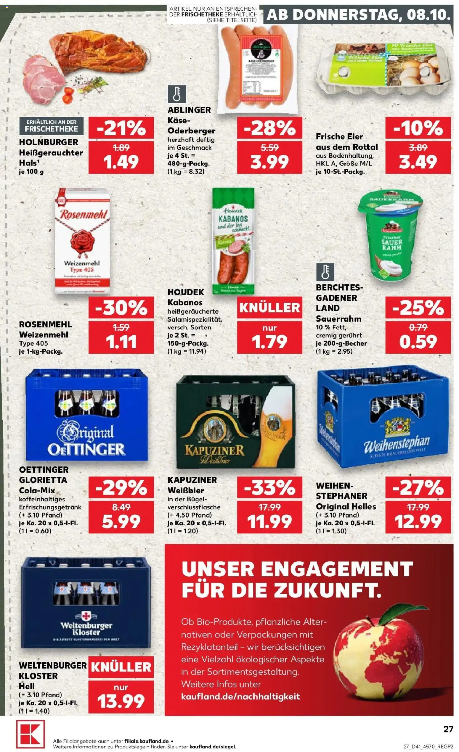 Prospekt Kaufland ab 05.10.2026 » Angebote Online zum Blättern | Seite: 37 | Produkte: Eier, Weißbier, Weizenmehl, Oettinger