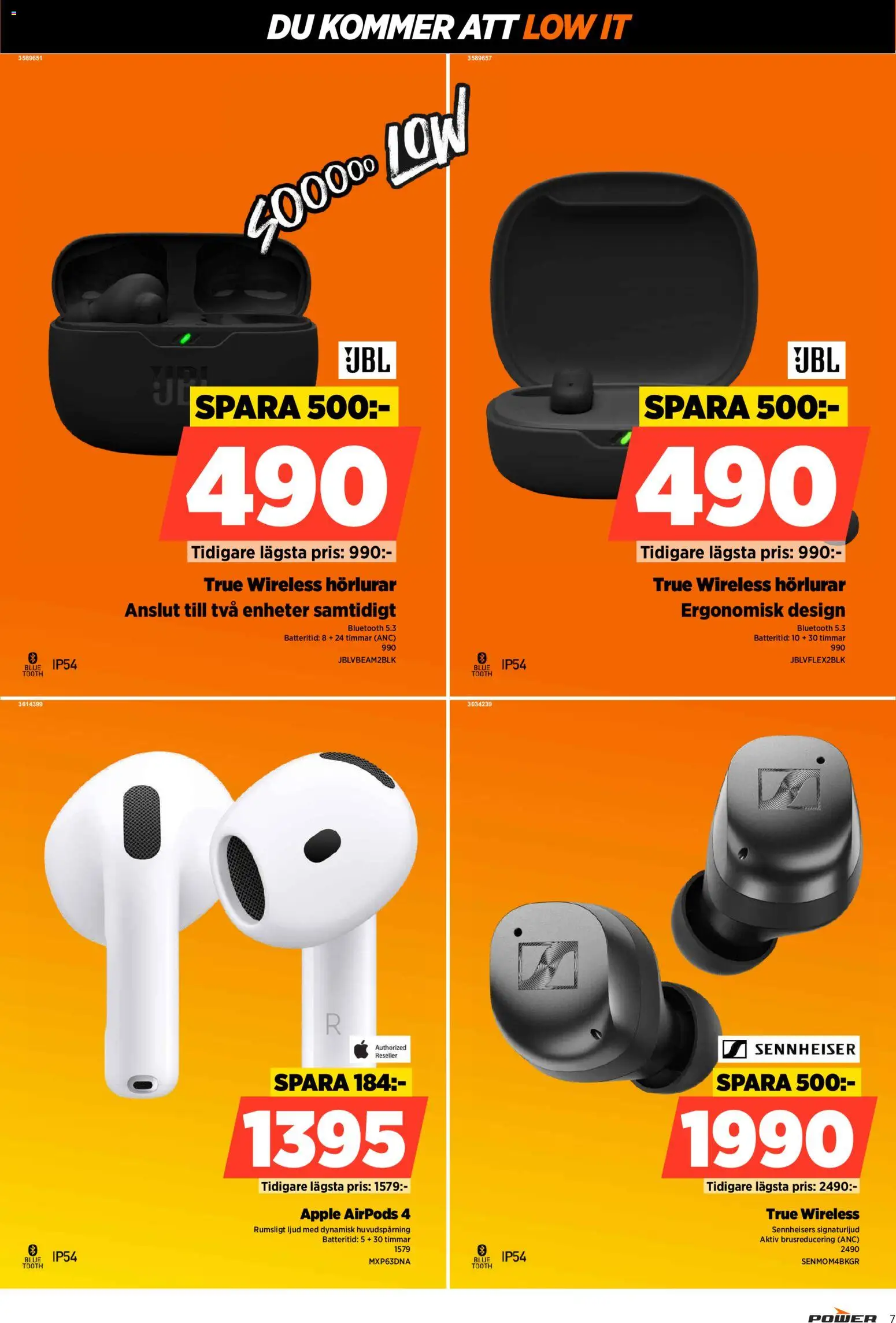 Power reklamblad aktuell från 01.06.2026 | Sida: 7 | Produkter: Äpple, Hörlurar