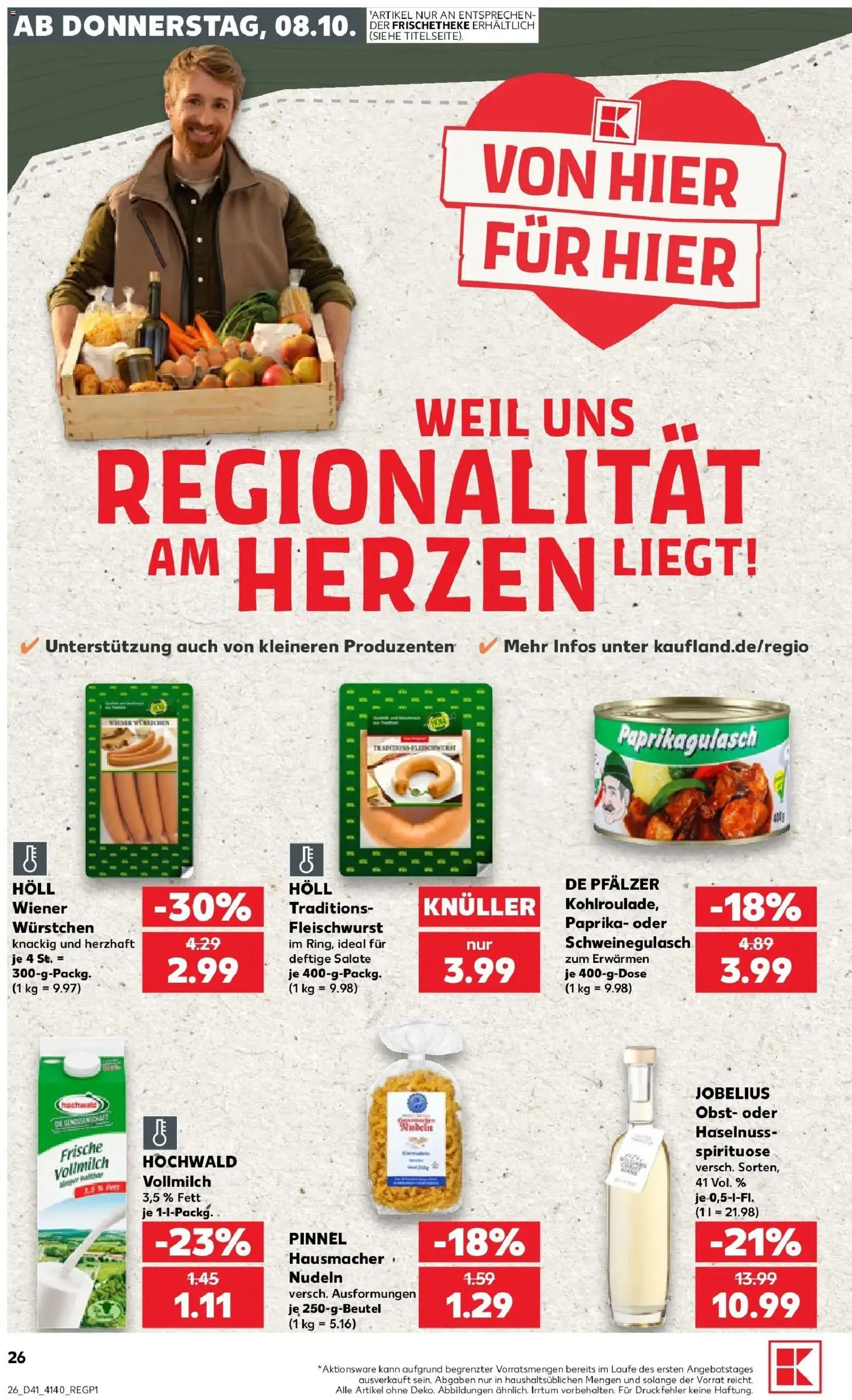 Prospekt Kaufland ab 08.10.2026 » Angebote Online zum Blättern | Seite: 34 | Produkte: Schweinegulasch, Paprika, Obst, Nudeln