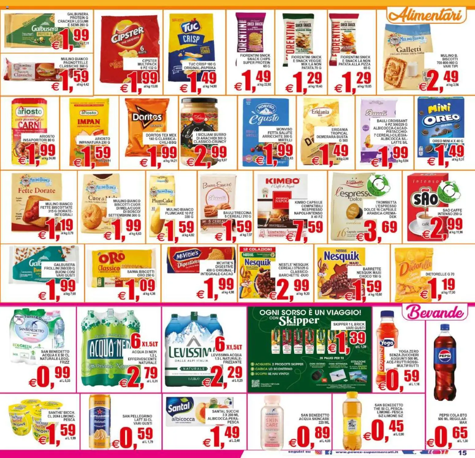 Volantino Pewex del 12/08/2026 | Pagina: 15 | Prodotti: Pasta, The, Croissant, Pepsi
