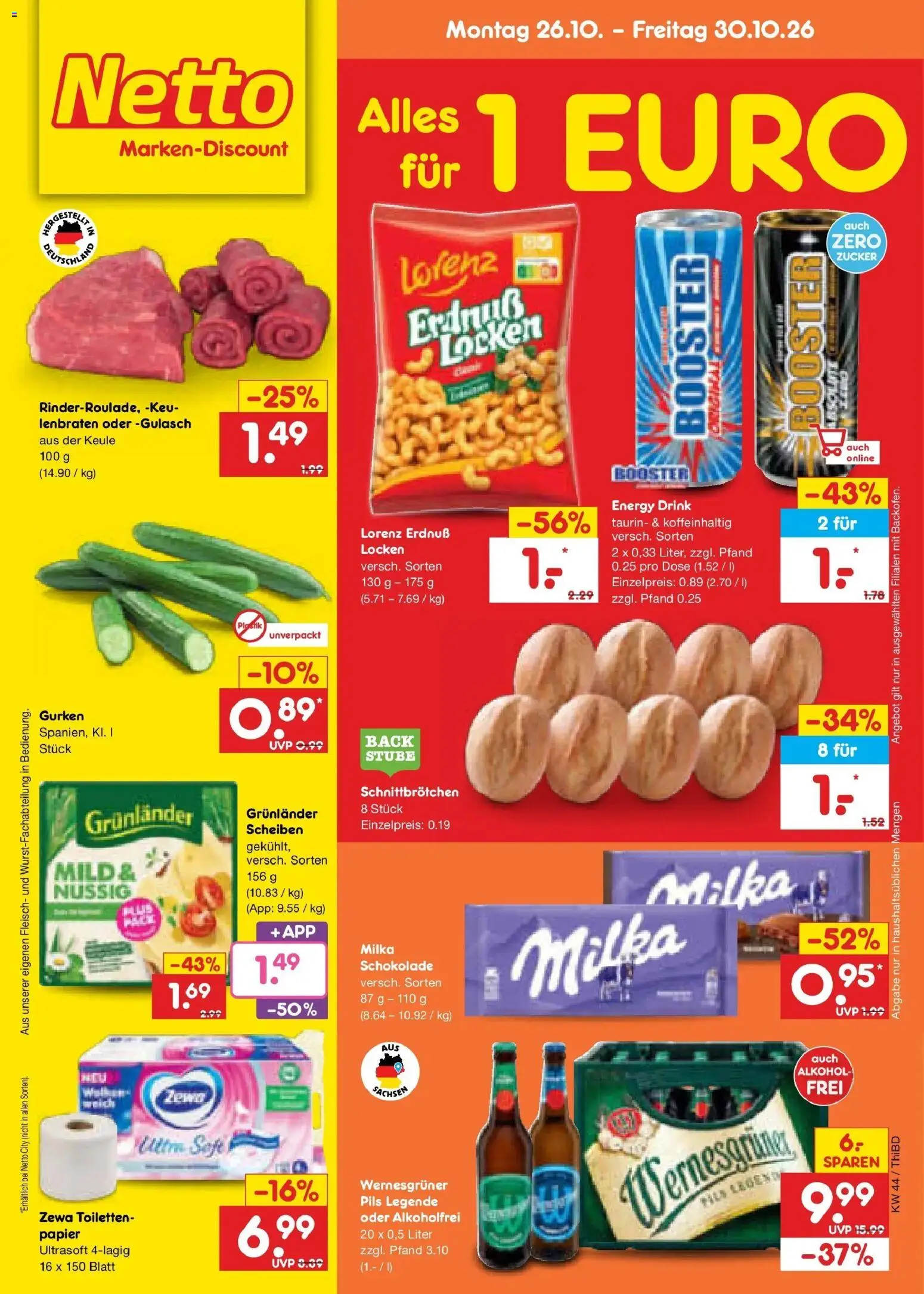 Netto Marken-Discount Prospekt Thiendorf (ab 26.10.2026) » Angebote | Seite: 5 | Produkte: Energy, Pils, Wernesgruner, Gulasch
