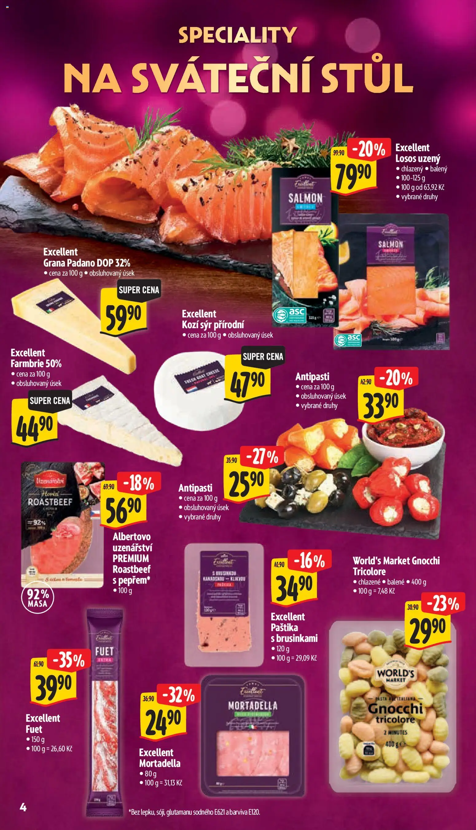 Albert leták - Supermarket Šumperk od 14.10.2026 | Strana: 14 | Produkty: Losos, Mortadella, Roastbeef, Brie