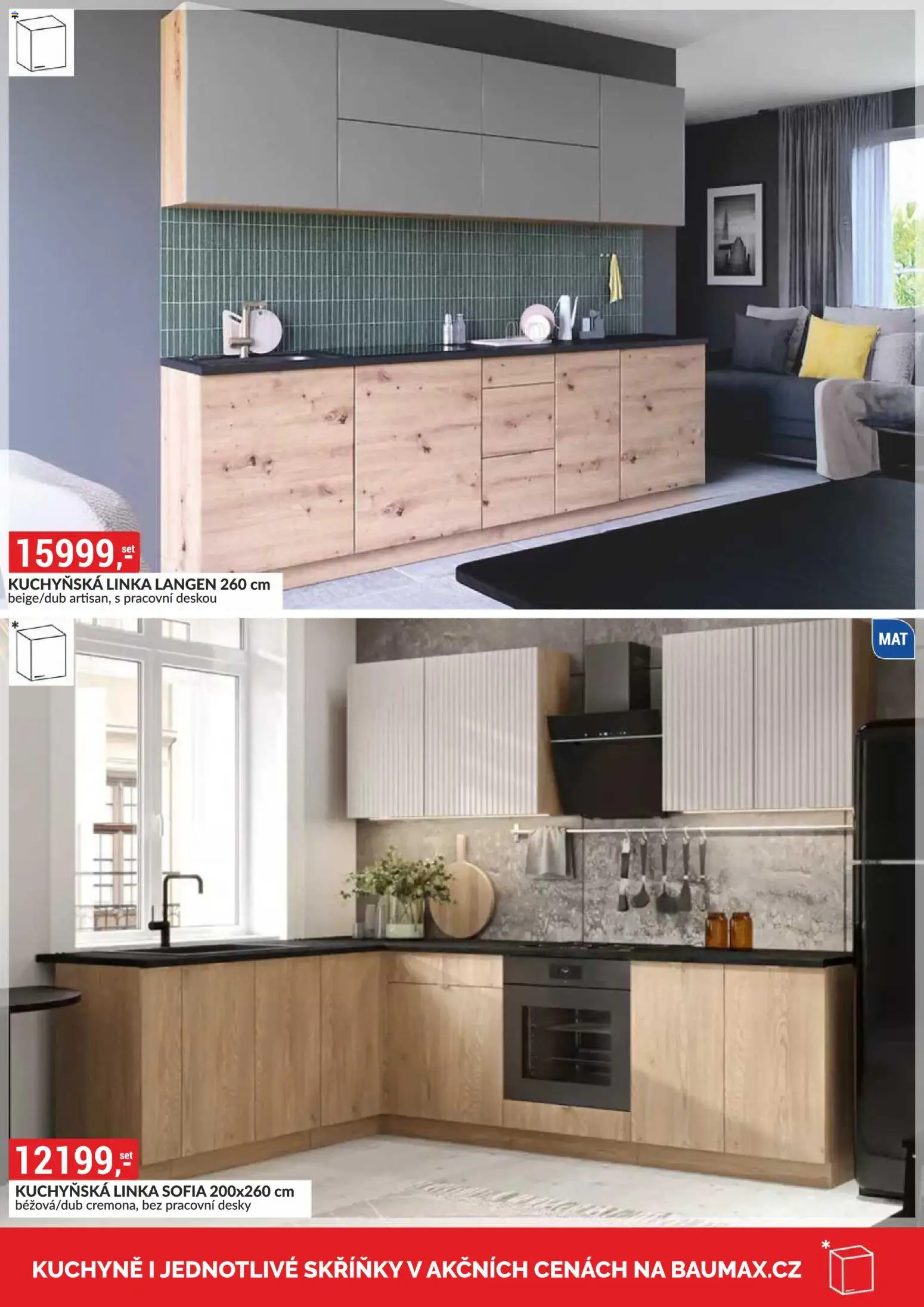 BAUMAX leták - Moderní bydlení od 01.09.2026 | Strana: 74 | Produkty: Kuchyňská linka, Desky, Kuchyně