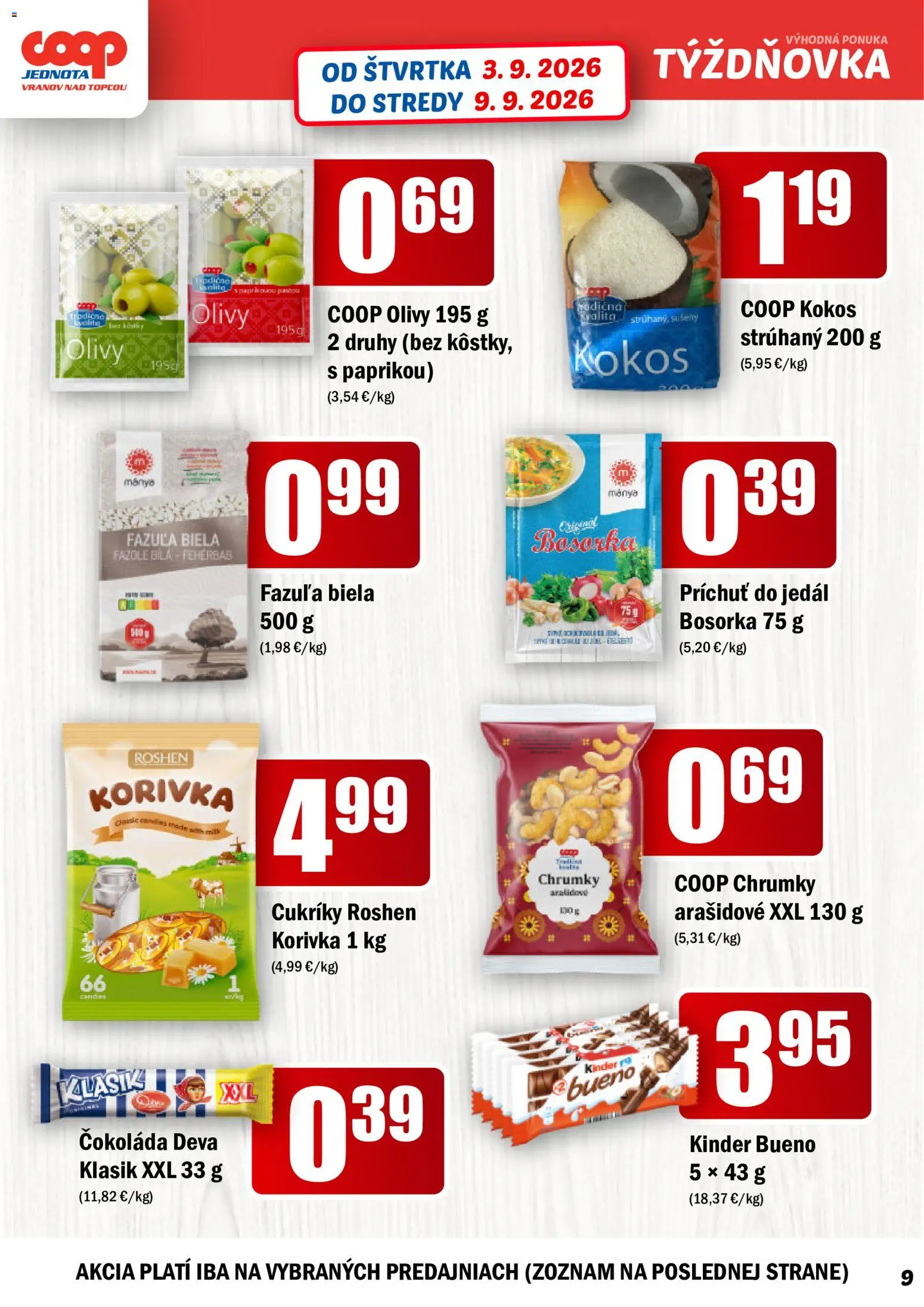 Nové COOP Jednota akcie – leták je platný od 03.09.2026 | Strana: 9