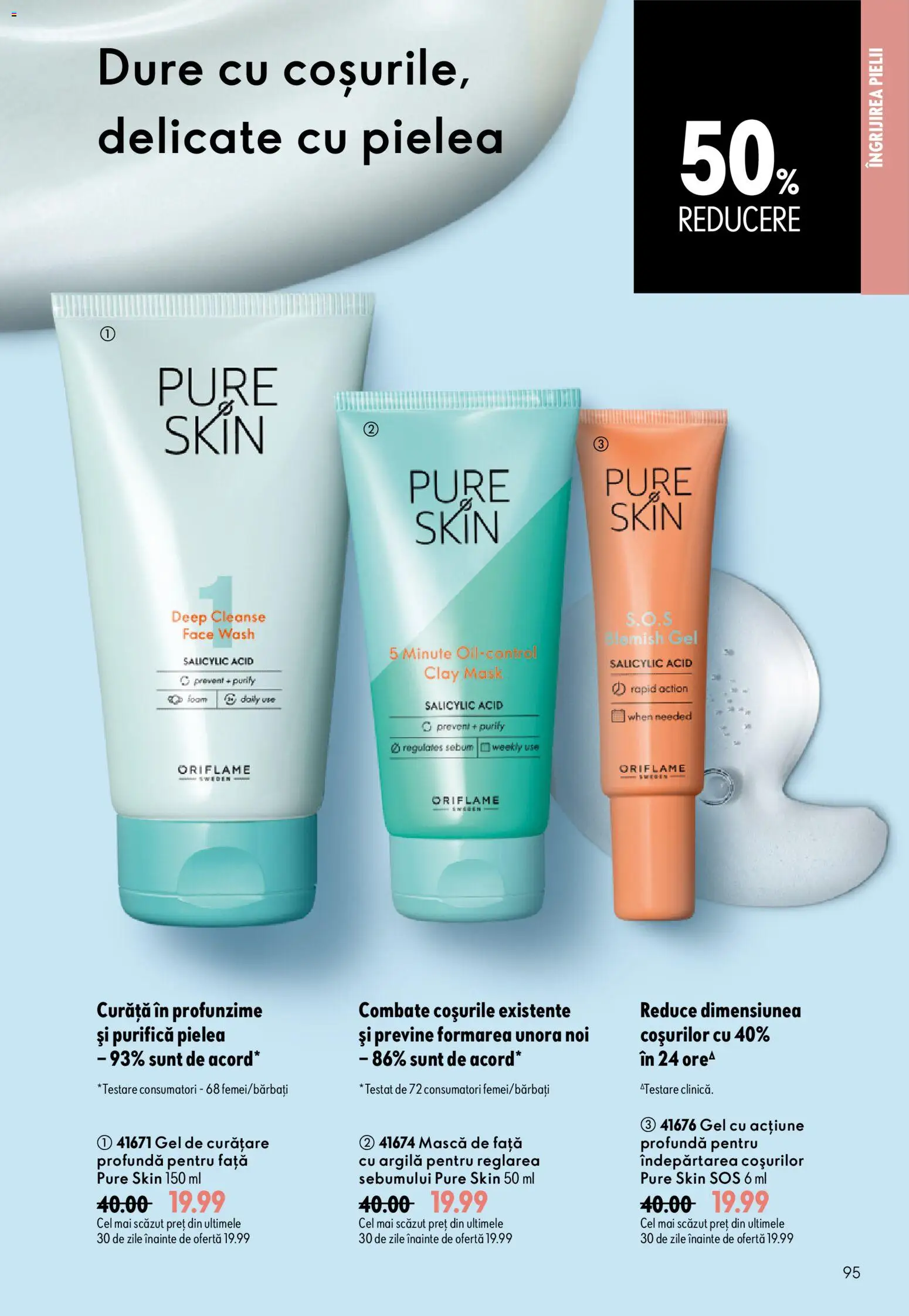 Noul catalog Oriflame – valabil de la 29.07.2026 | Pagină: 95 | Produse: Gel de curățare, Sos