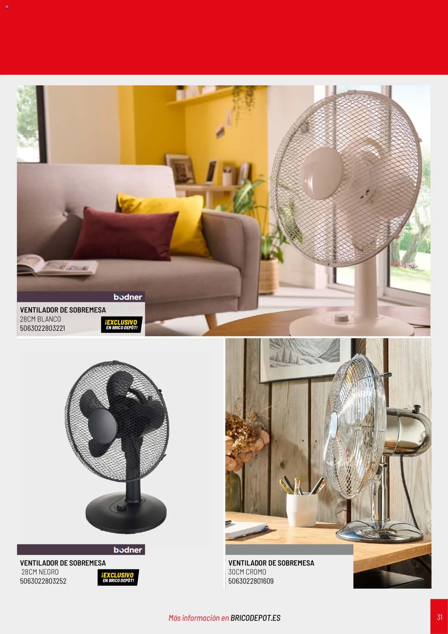 Brico Depôt Catálogo Climatización 2026 │ válido desde el 04/05/2026 | Página: 31 | Productos: Ventilador