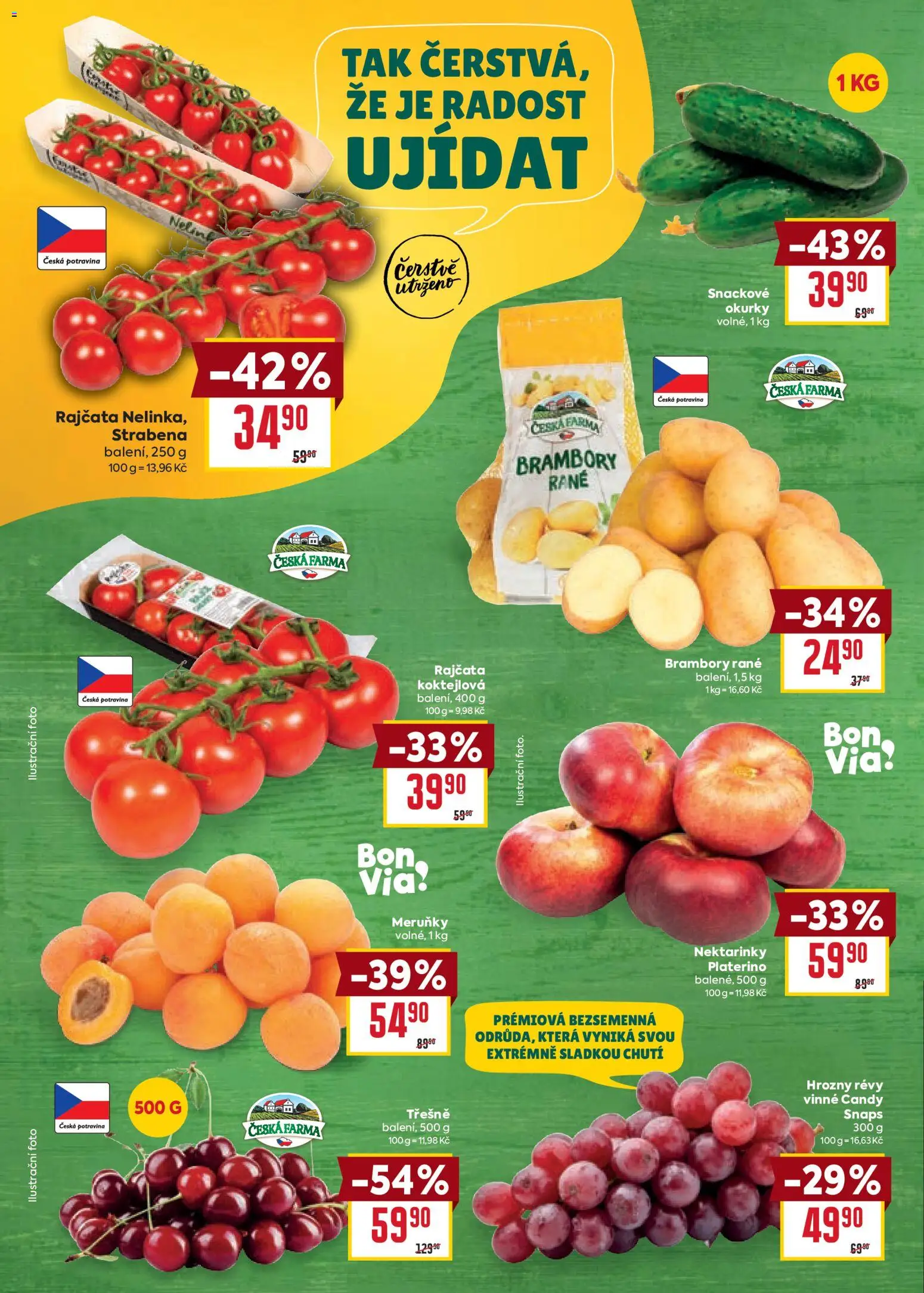 Billa Velký leták od 22.07.2026 | Strana: 8 | Produkty: Rajčata, Nektarinky, Brambory, Hrozny