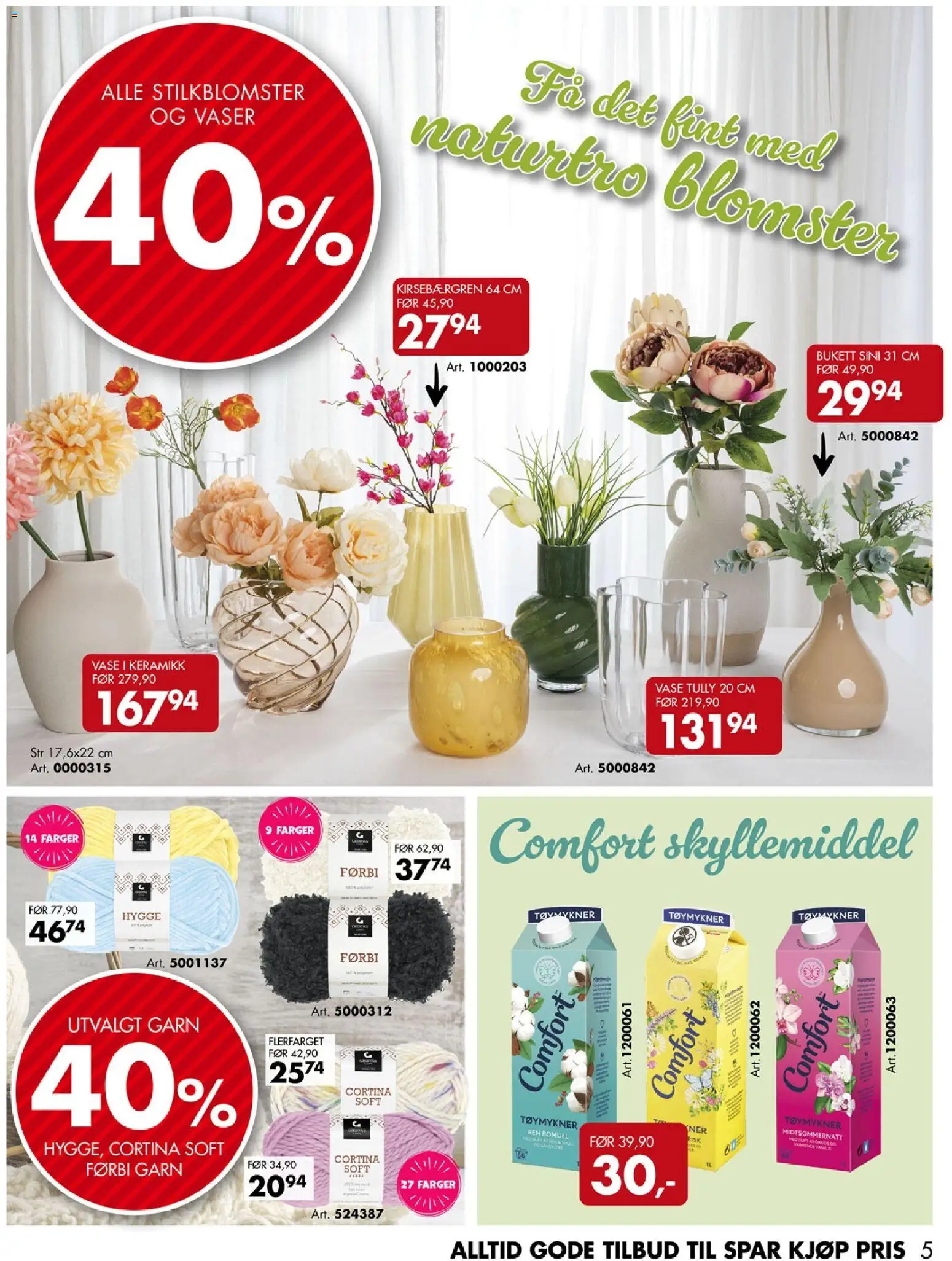 {H1} | Side: 5 | Produkter: Nuisette, Tøymykner, Vase, Cremă pentru față