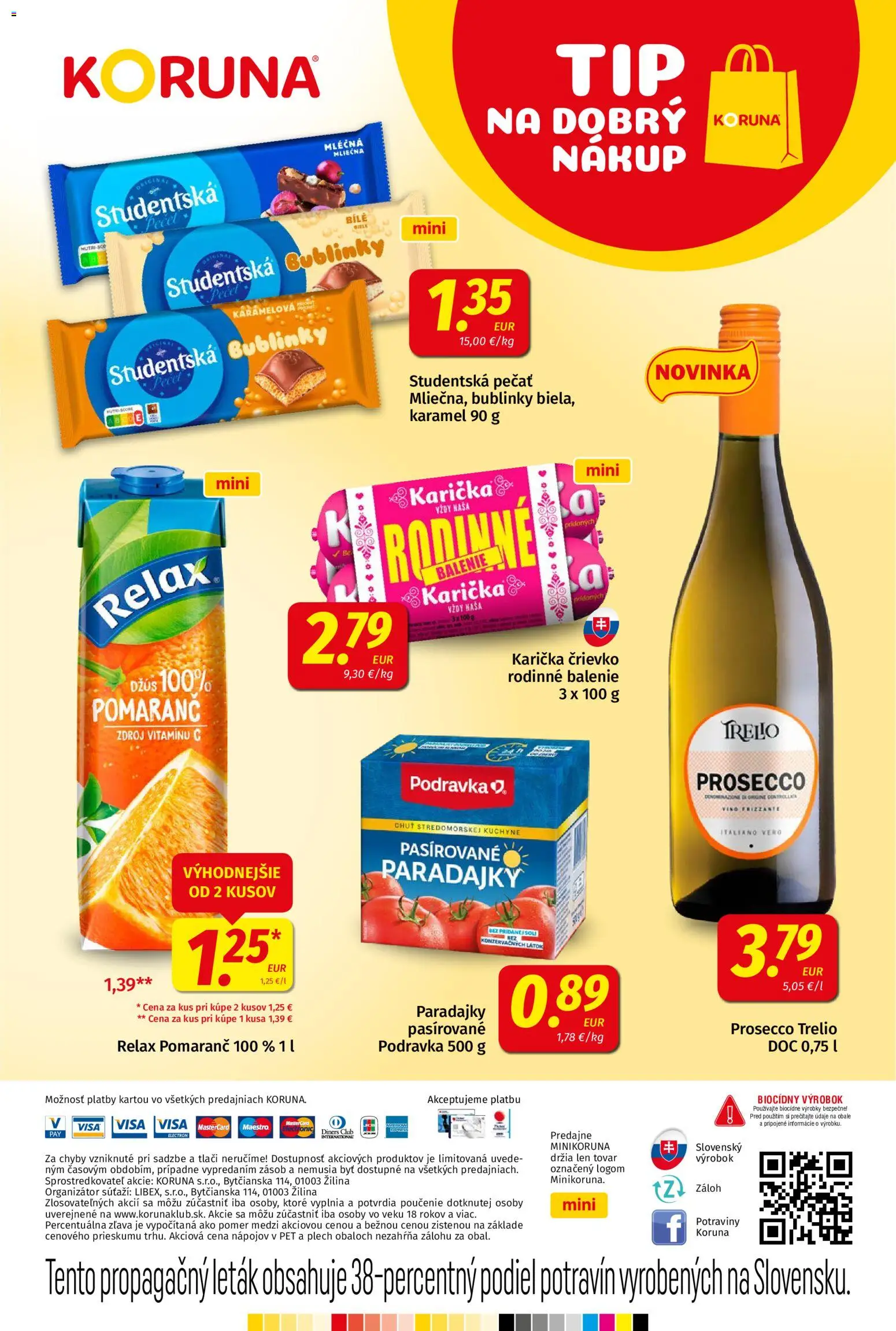 Nové Koruna akcie – leták je platný od 23.10.2026 | Strana: 24 | Produkty: Prosecco, Kuchyne, Študentská pečať, Soľ