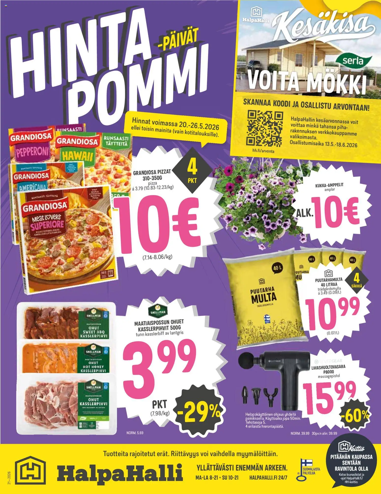 Halpa Halli tarjoukset – voimassa 20.05.2026 alkaen | Sivu: 1 | Tuotteet: Multa, Voi, Pizza