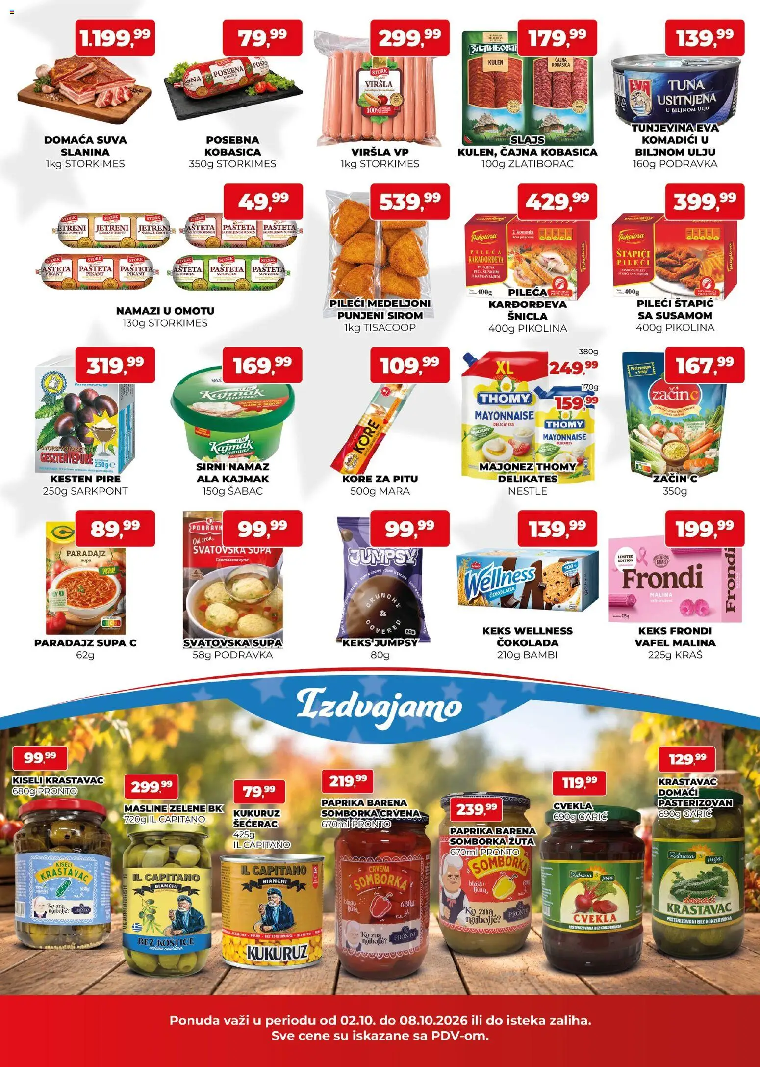 Plus Cash & Carry katalog - važi od 02.10.2026 | Strana: 2 | Proizvode: Krastavac, Pronto, Čokolada, Kobasica