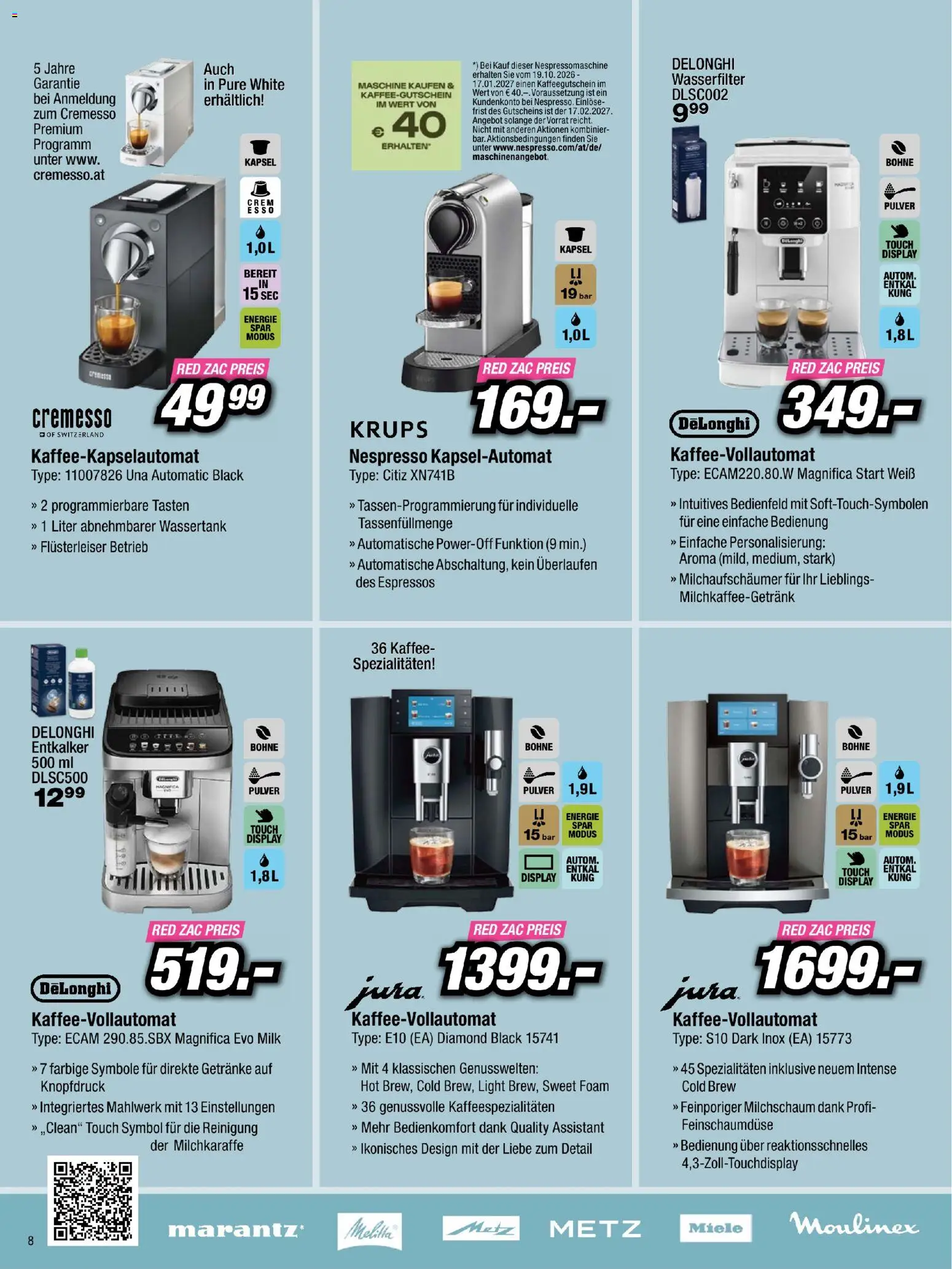 RED ZAC Kärnten gültig ab 25.10.2026 | Seite: 8 | Produkte: Getränke, Bohne, Kaffee