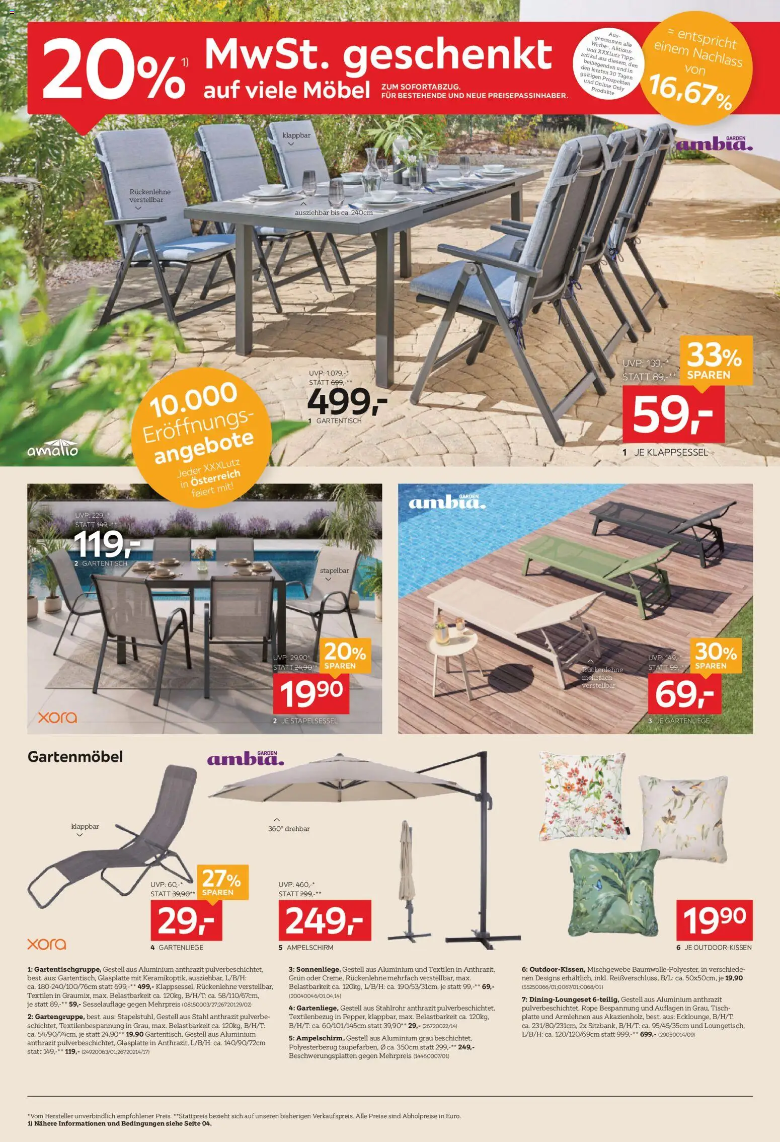 XXXLutz Eröffnung in Mistelbach Alle feiern mit! gültig ab 05.05.2026 | Seite: 12 | Produkte: Tisch, Gartenmöbel