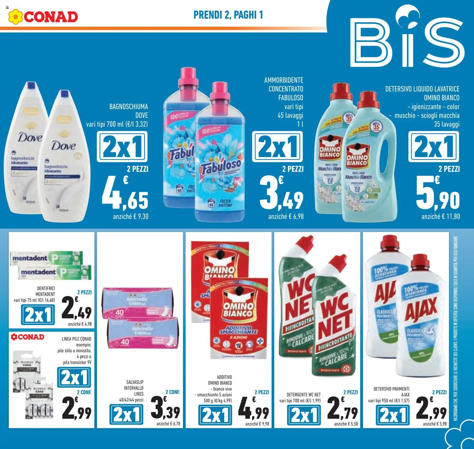 Volantino Conad del 07/10/2026 | Pagina: 17 | Prodotti: Pile, Ammorbidente, Detergente, Lavatrice