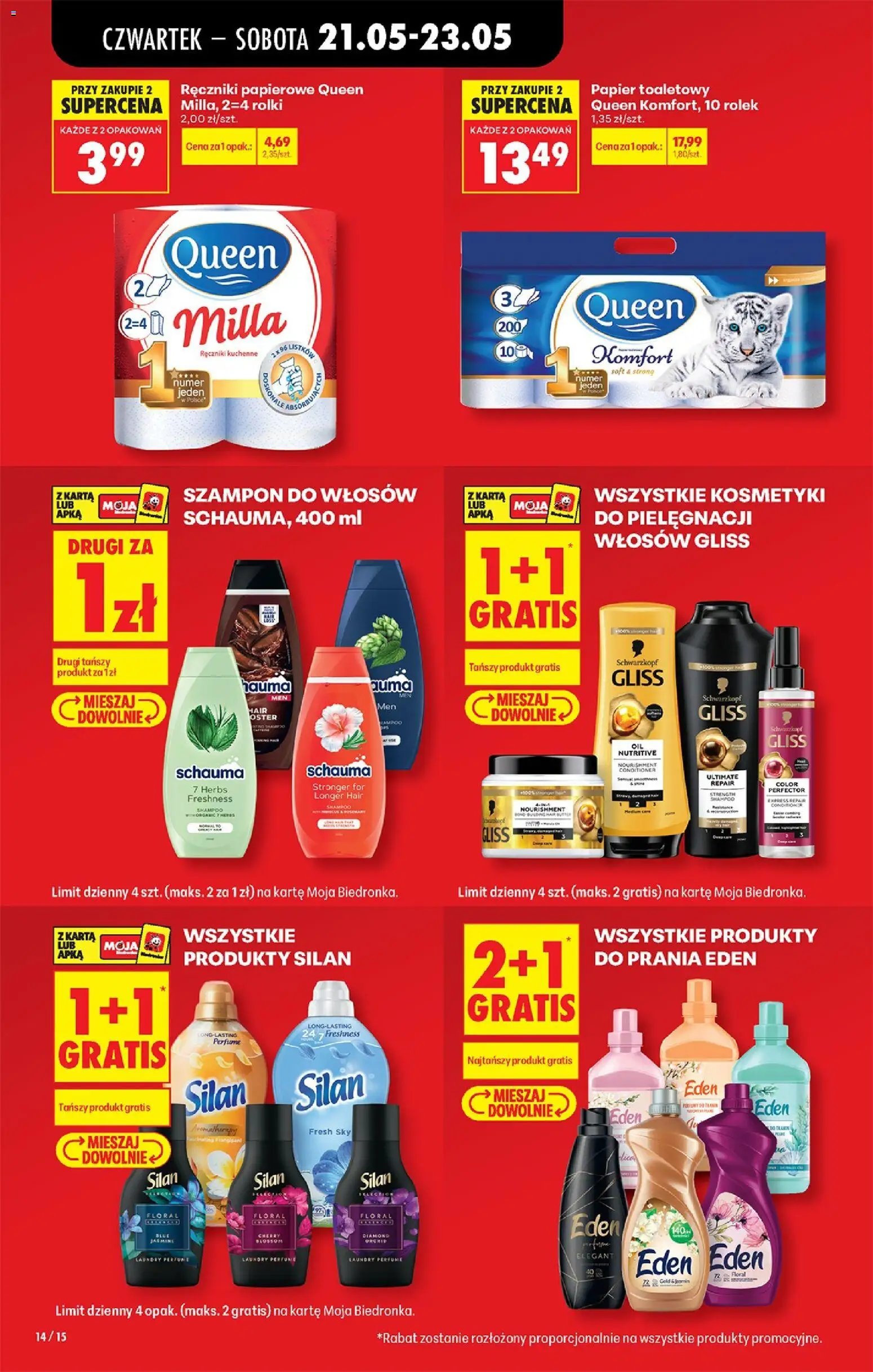 Biedronka gazetka od czwartku od 21.05.2026 | Strona: 16 | Produkty: Ręczniki kuchenne, Kosmetyki, Szampon, Detergent