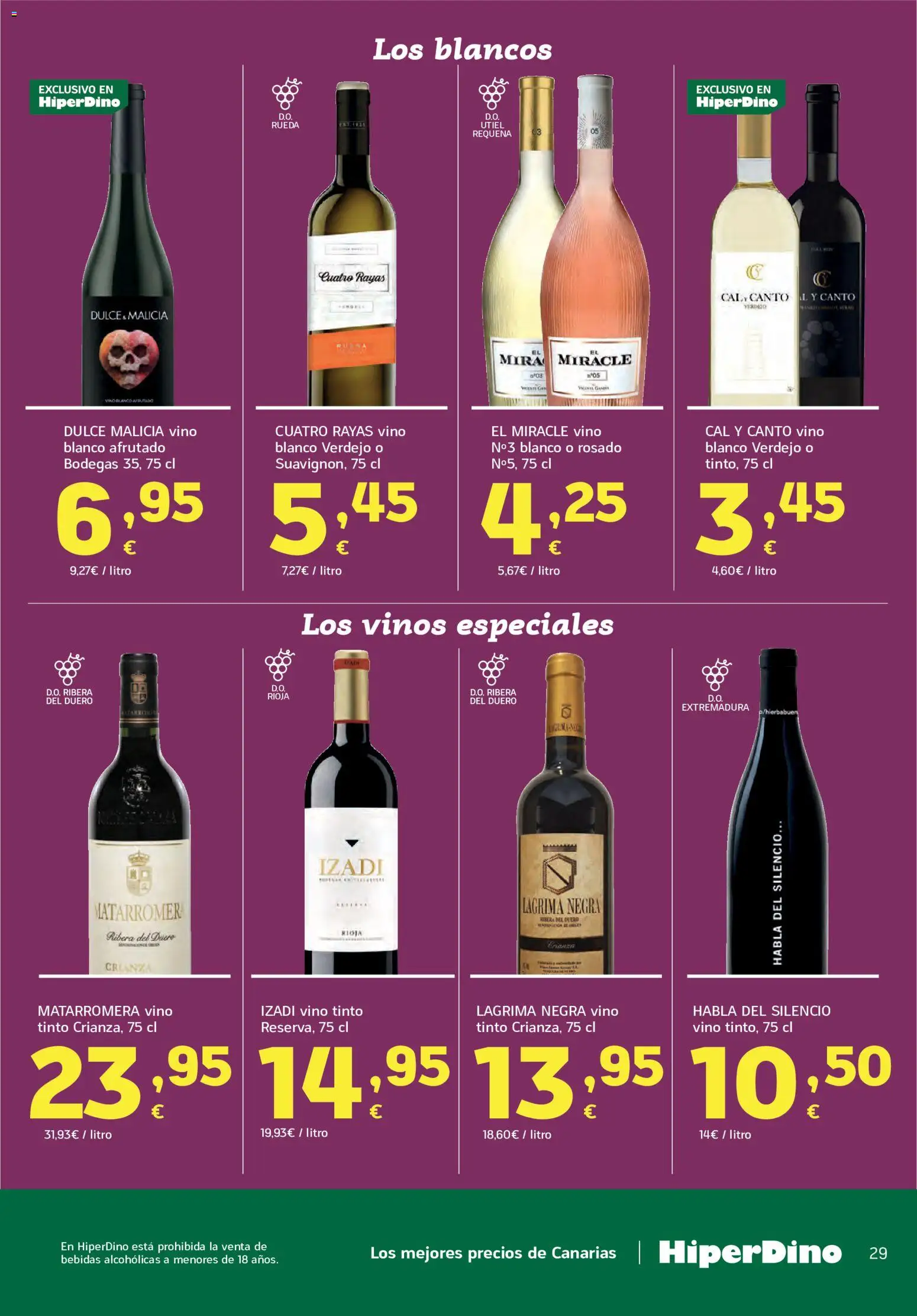 HiperDino folleto │ válido desde el 25/08/2026 | Página: 29 | Productos: Vino tinto, Vino, Vino blanco, Bebidas