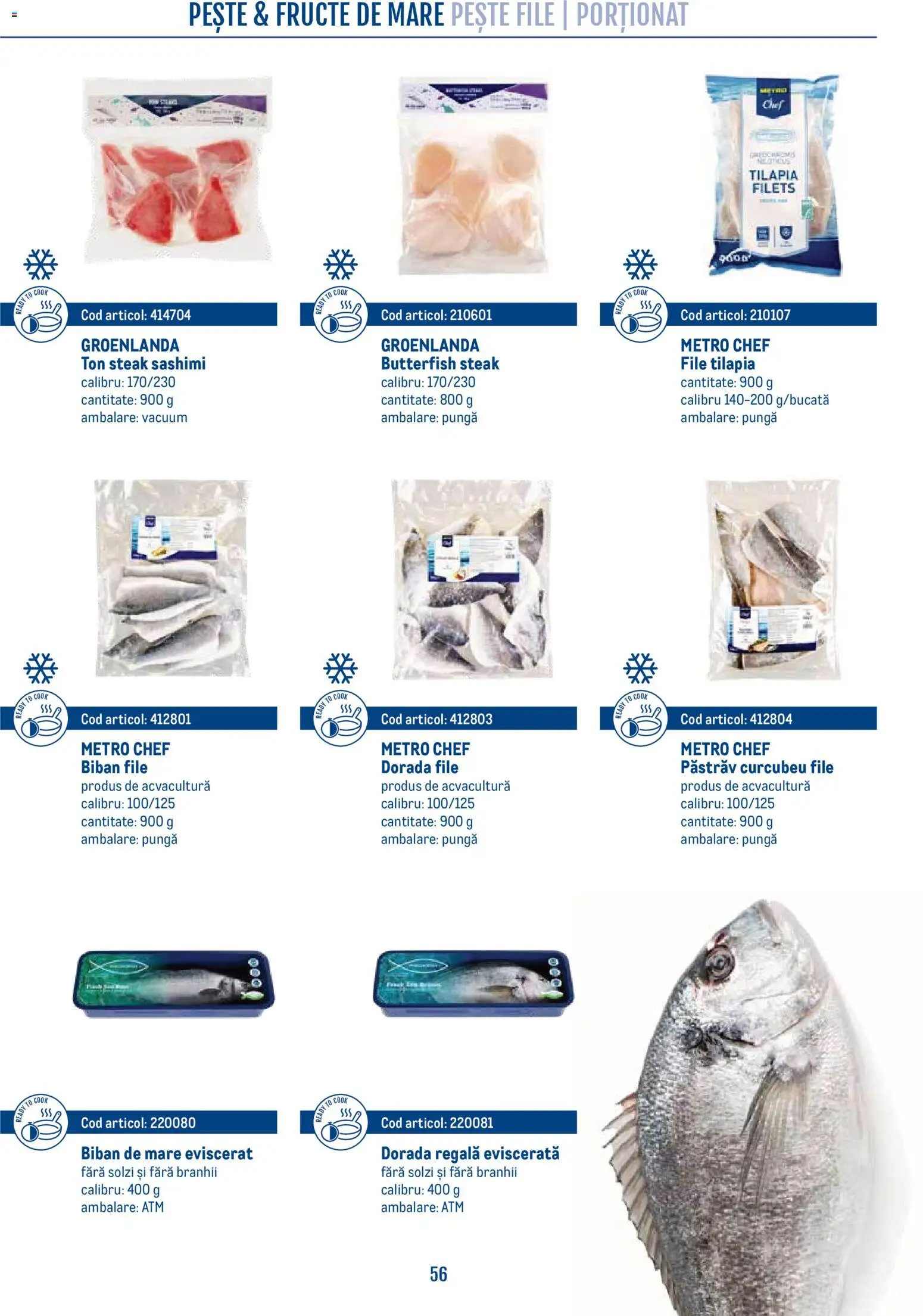 Noul catalog Metro – valabil de la 21.04.2026 | Pagină: 56 | Produse: Pungă, Pastrav, Pește, Fructe De Mare