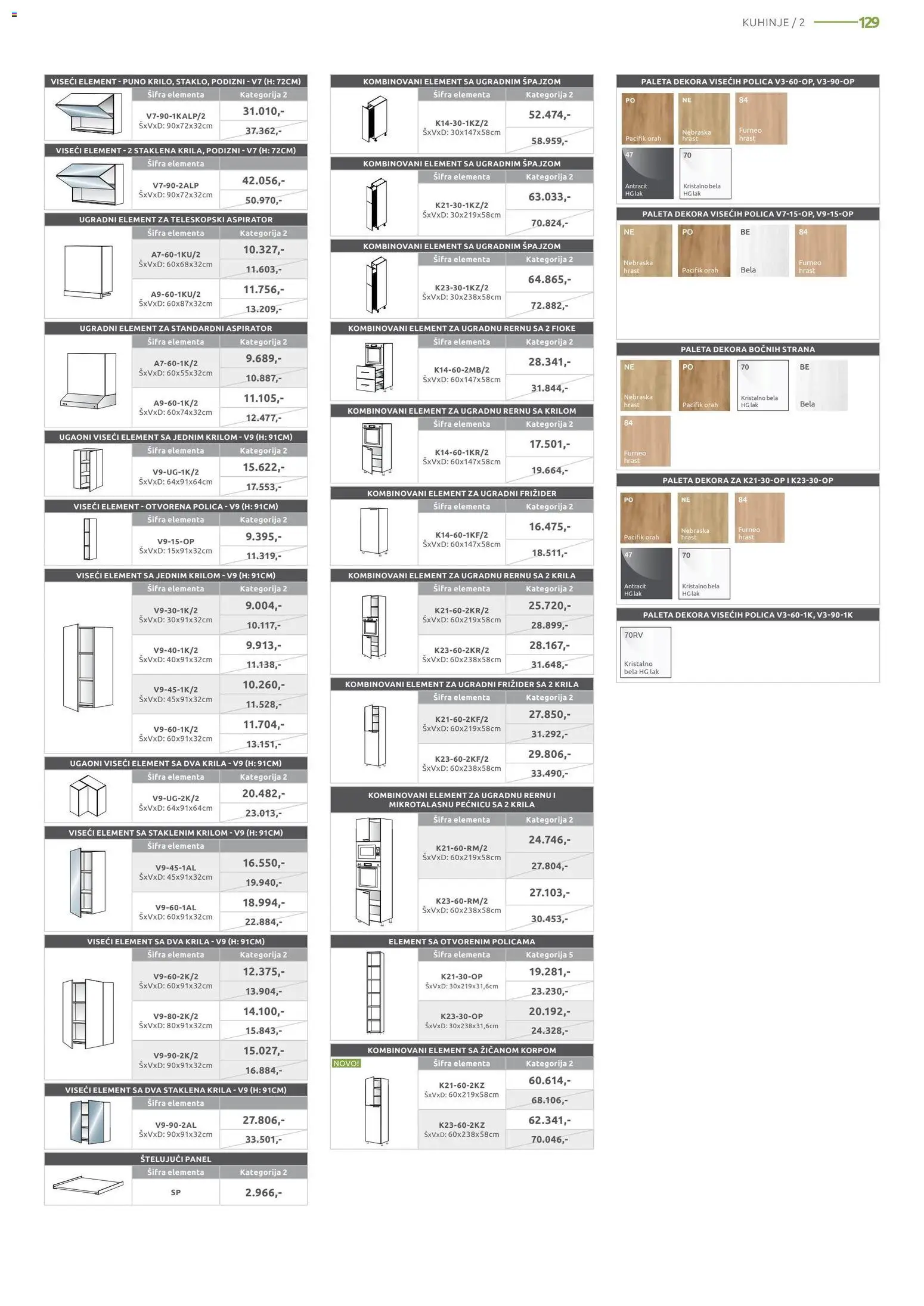 Jela katalog - važi od 06.04.2026 | Strana: 129 | Proizvode: Polica, Orah, Frižider, Aspirator