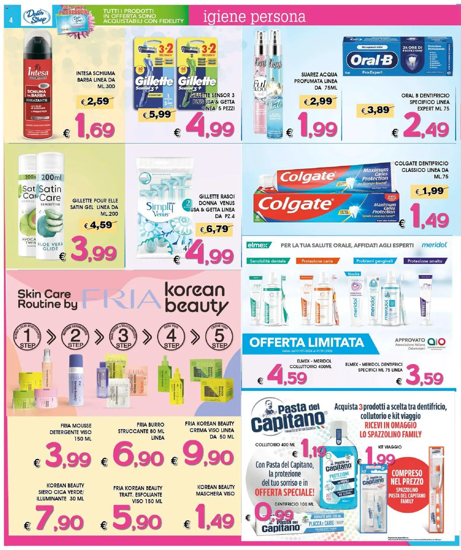 Volantino Deter Shop del 01.05.2026 | Pagina: 4 | Prodotti: Illuminante, Dentifricio, Detergente, Acqua