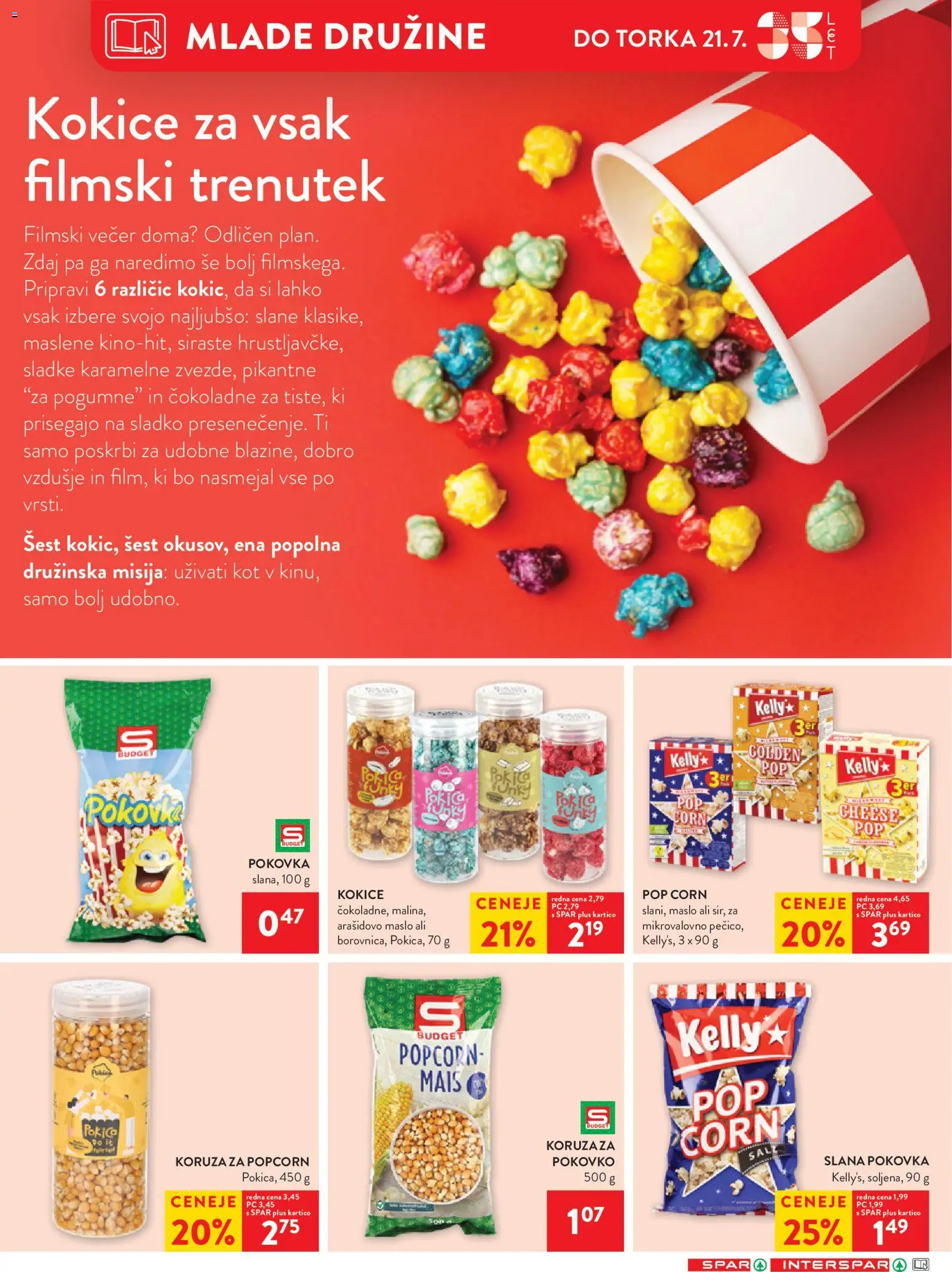Novi Spar katalog ponudbe – veljaven od 16.07.2026 | Stran: 19 | Izdelki: Koruza, Arašidovo maslo, Maslo