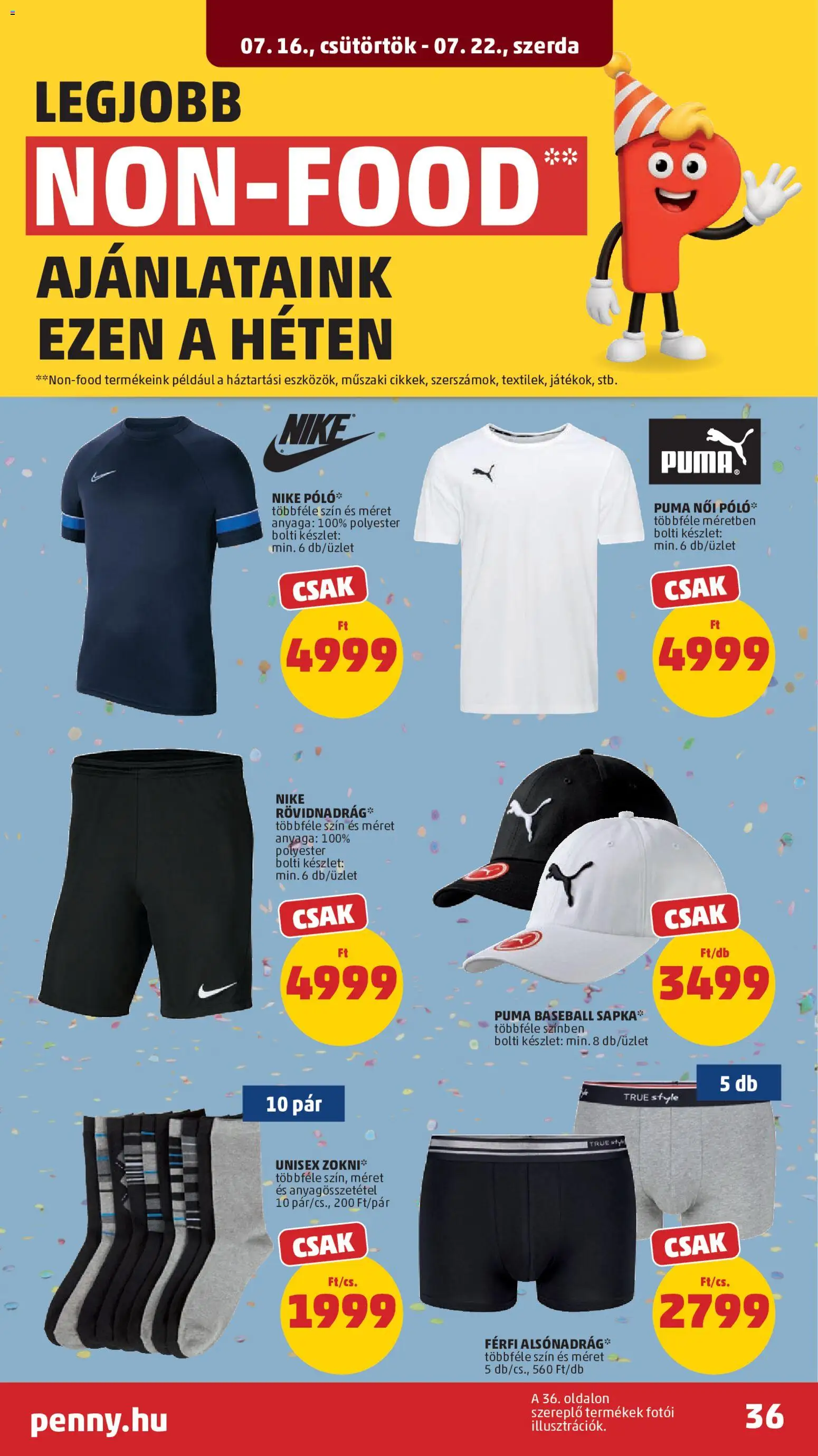 PENNY akciós ujság - amely érvényes a következő dátumtól: 2026.07.16. | Oldal: 40 | Termékek: Sapka, Nike, Póló, Rövidnadrág