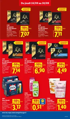 LIDL - Prévisualisation de CIEN Recharge savon crème, Le produit de 2 L :, 3,49 € (1 L = 1,75 €), Les 2 produits :, 4,89 € (1 L = 1,22 €), Variétés au choix valide à partir de 24/09/2026 | Page: 15