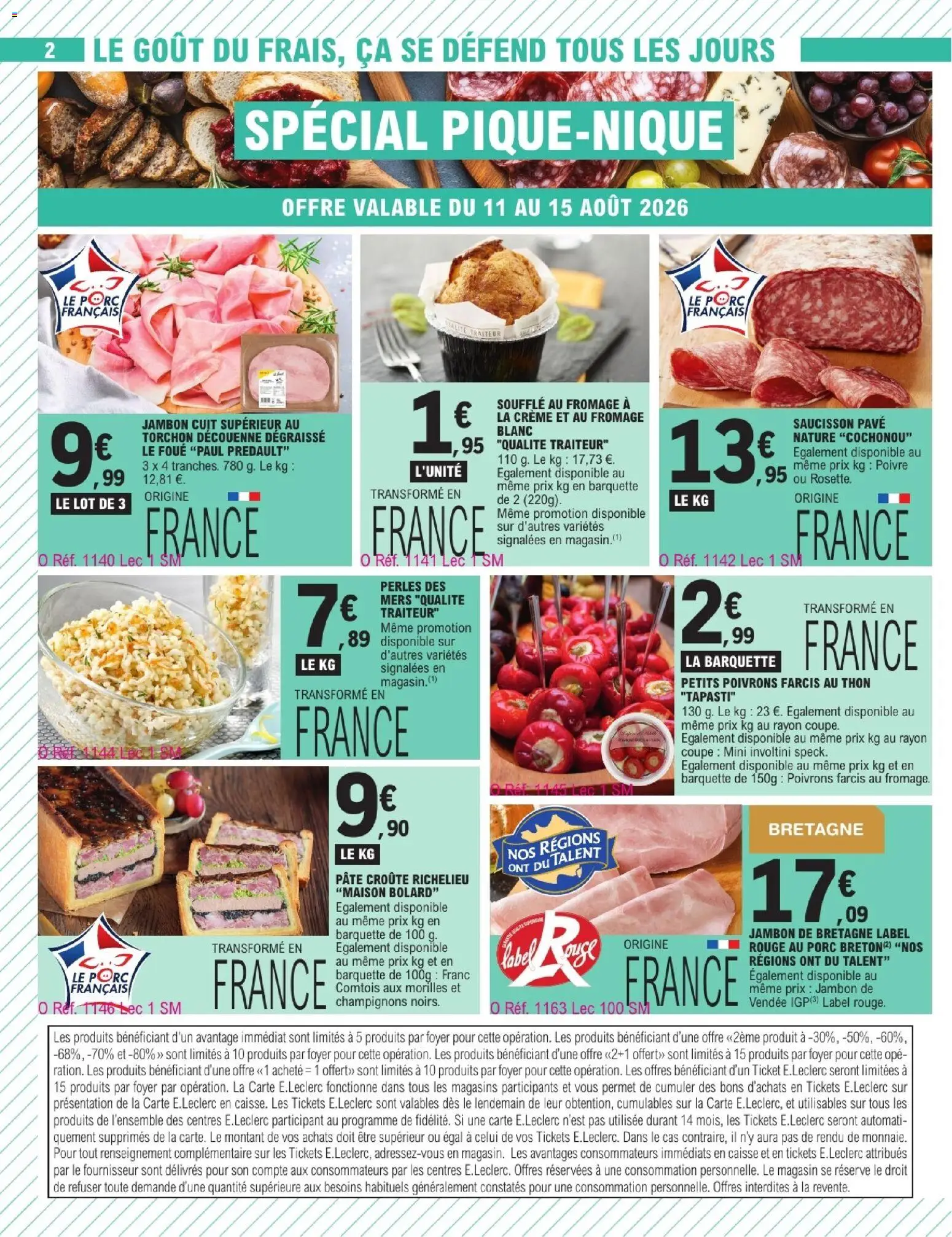 {H1} | Page: 2 | Produits: Torchon, Thon, Pâte, Crème