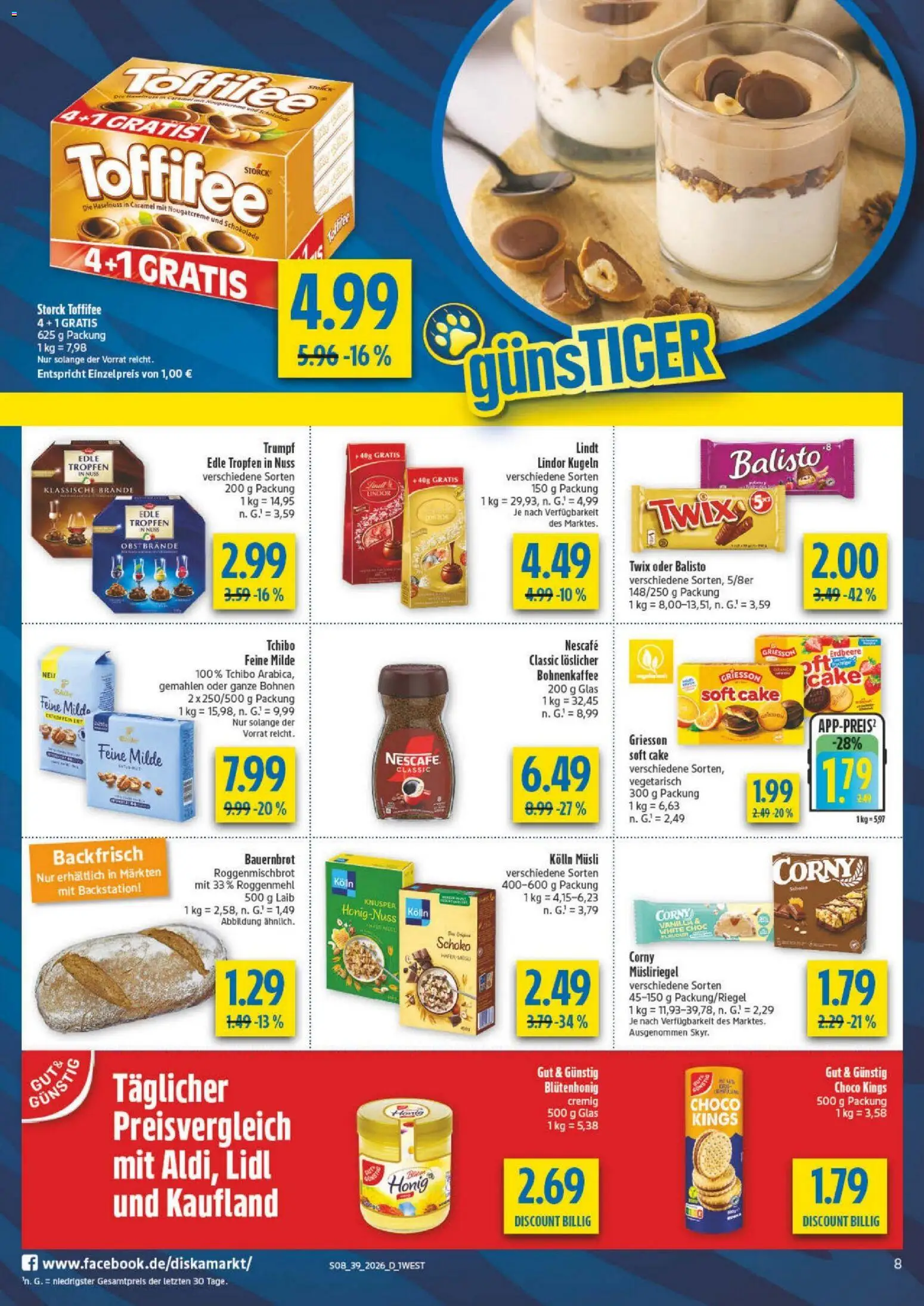 Diska Bayern – gültig ab 21.09.2026 | Seite: 12 | Produkte: Musli, Nescafe, Schokolade, Lindor