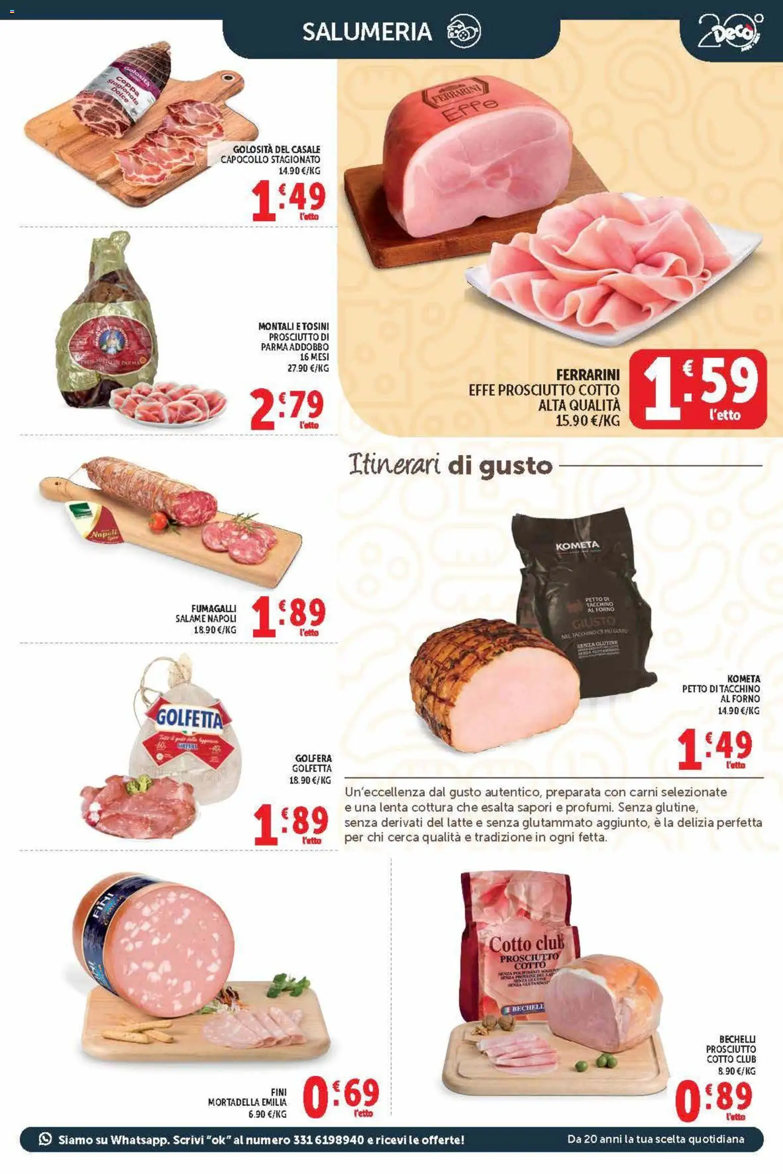 Volantino Decò del 21/08/2026 | Pagina: 3 | Prodotti: Prosciutto Cotto, Salame, Latte, Forno
