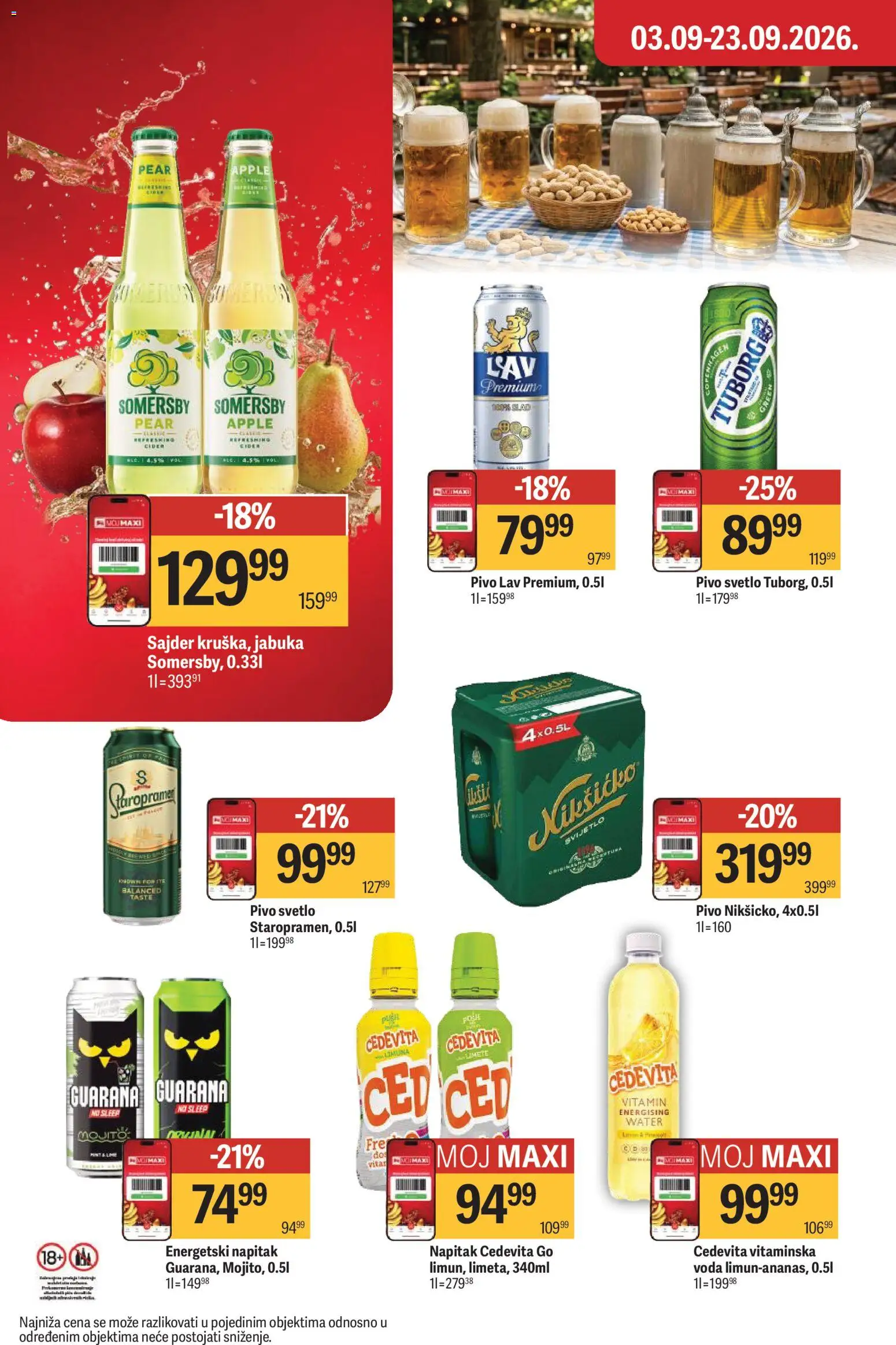 Maxi katalog - važi od 03.09.2026 | Strana: 40 | Proizvode: Cedevita, Voda, Somersby, Pivo