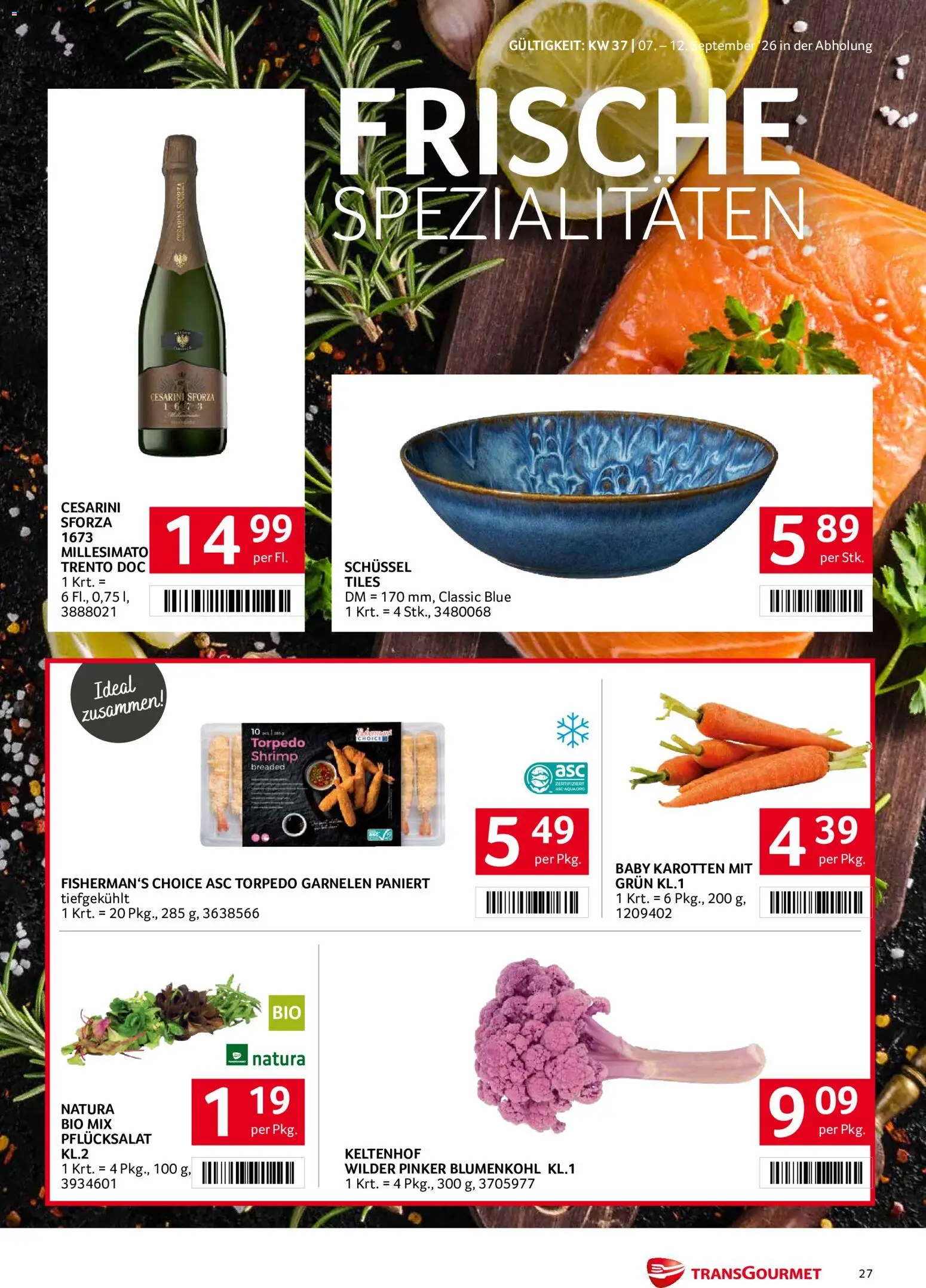 Transgourmet Flugblatt gültig ab 07.09.2026 | Seite: 27 | Produkte: Blumenkohl
