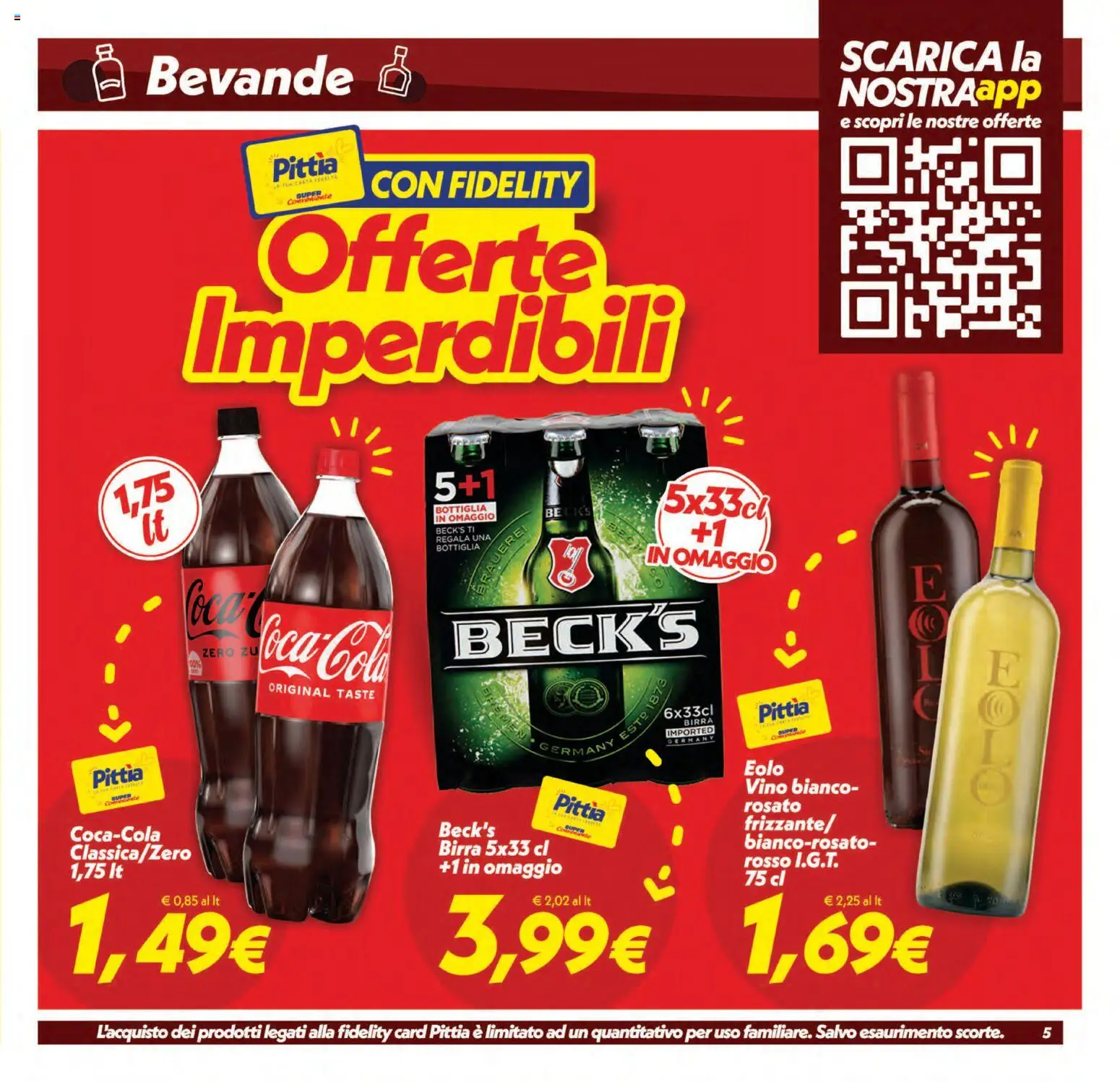 Volantino SuperConveniente del 31/07/2026 | Pagina: 5 | Prodotti: Birra, Vino, Bottiglia, Vino bianco