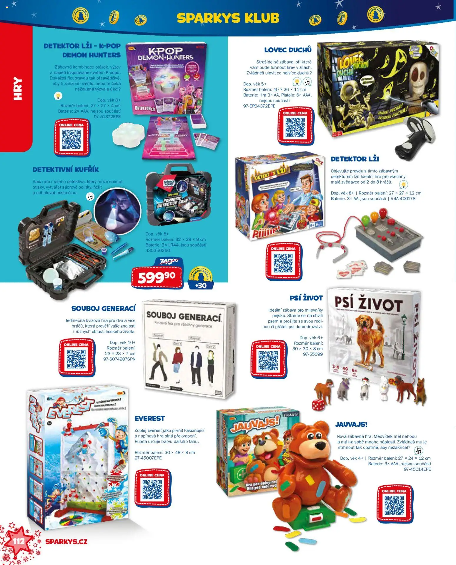 Sparkys katalog Vánoce 2026 od 01.10.2026 | Strana: 112 | Produkty: Kufřík, Hra, Baterie