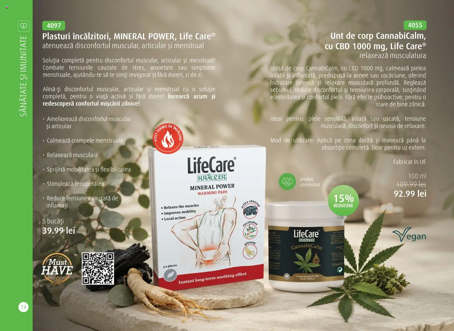 Noul catalog Life Care – valabil de la 01.10.2026 | Pagină: 16 | Produse: Plasturi, Body, Unt, Power