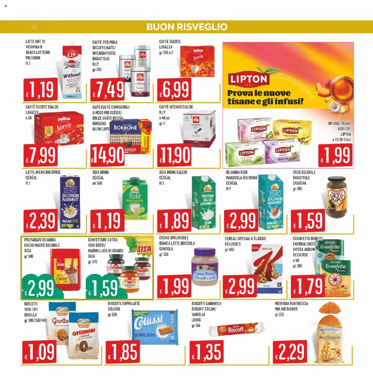 Volantino SISA del 20/08/2026 | Pagina: 10 | Prodotti: Cereali, Divella, Mandorla, Cacao