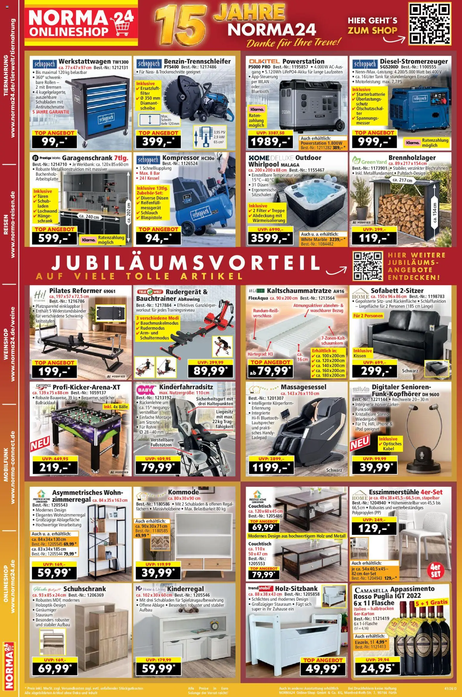 Norma Onlineshop – gültig ab 05.10.2026 | Seite: 2 | Produkte: Kabel, Lautsprecher, Esszimmerstühle, Rudergerät
