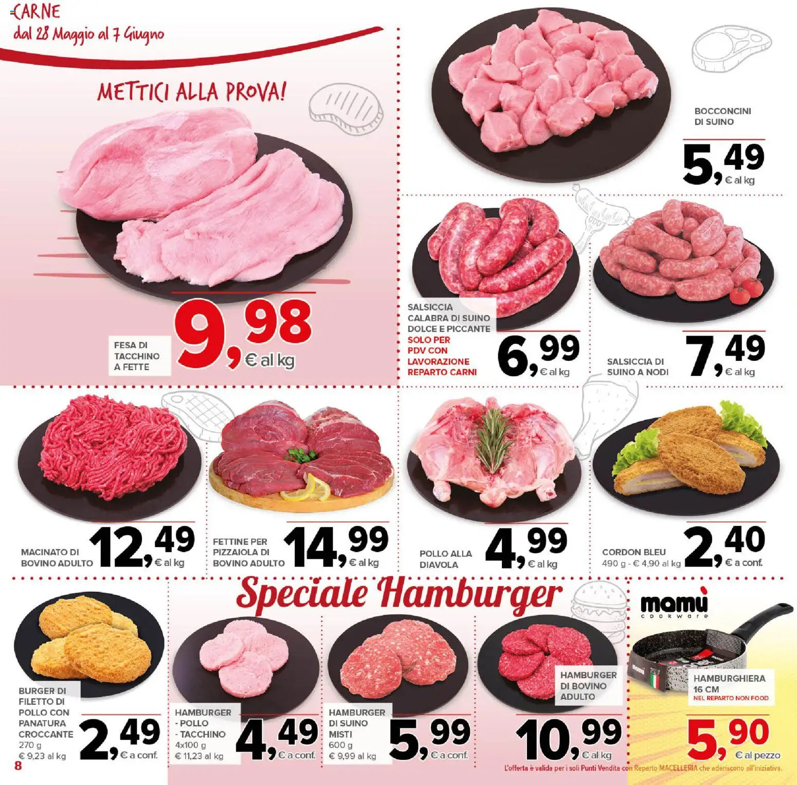 Volantino Todis del 28.05.2026 | Pagina: 8 | Prodotti: Pollo, Tacchino, Salsiccia, Macinato