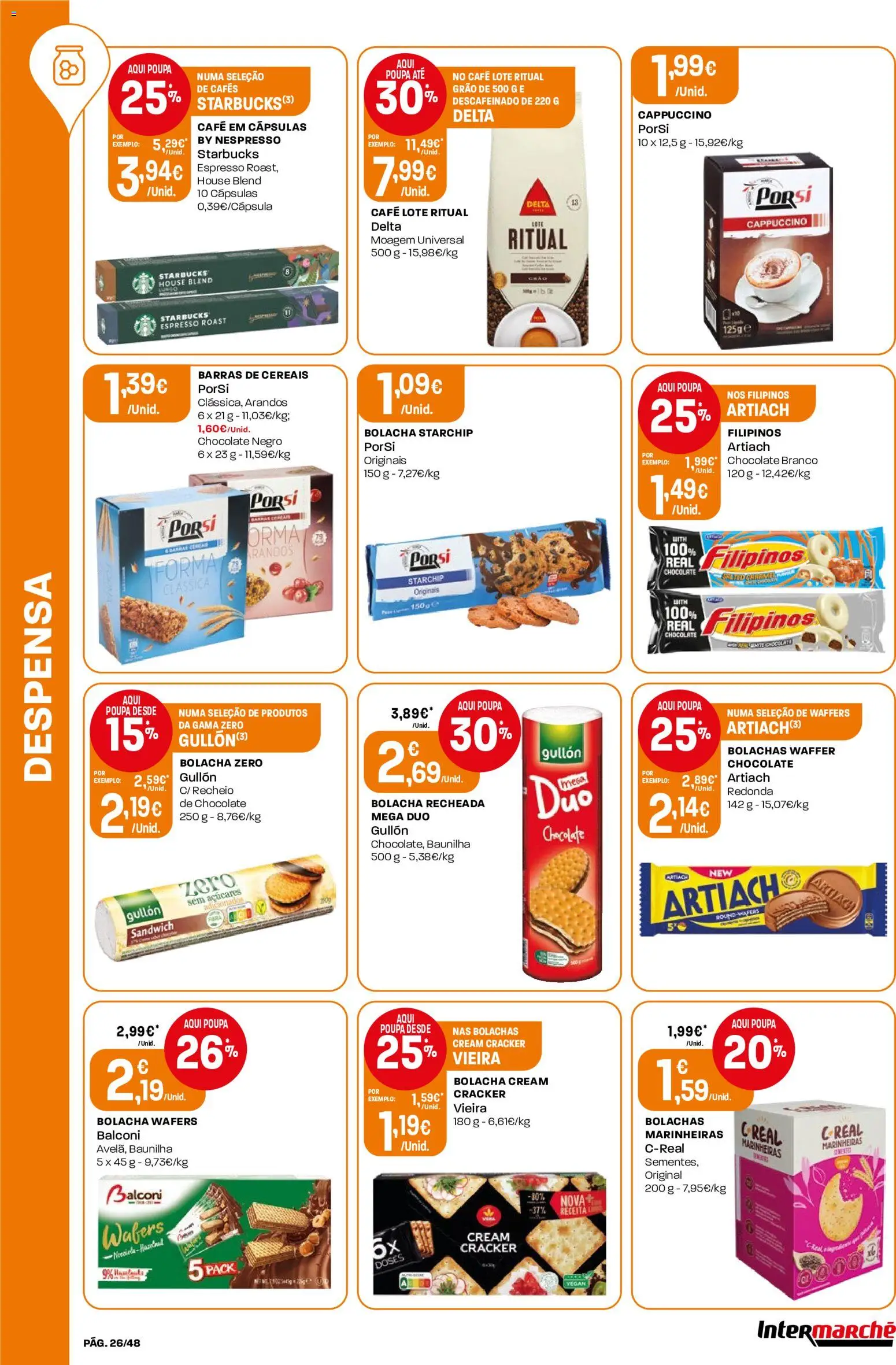 Intermarché folheto │ válido de 02/07/2026 | Página: 26 | Produtos: Bolachas, Nespresso, Café, Cereais
