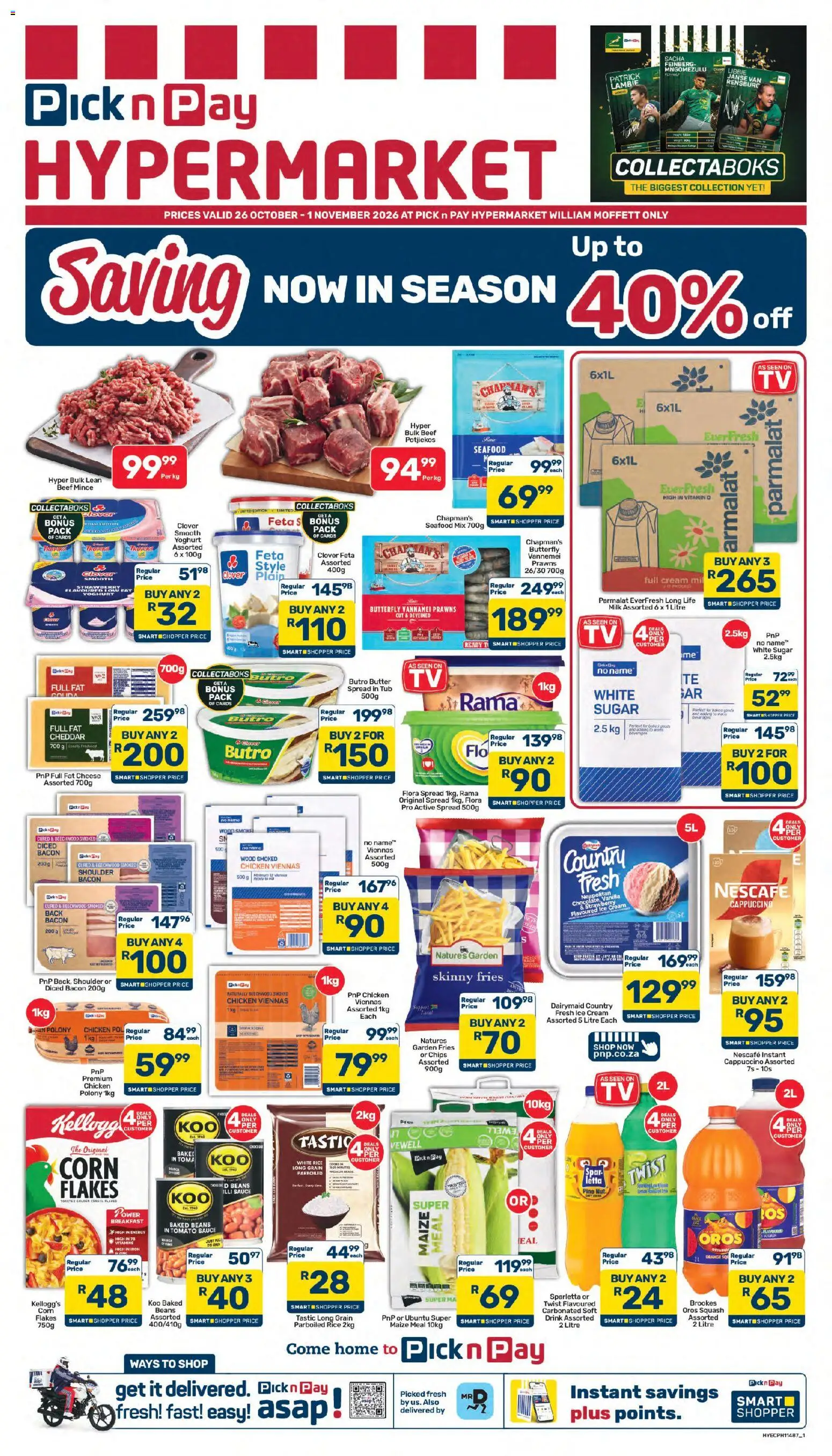 New Pick n Pay catalogue – valid from 26/10/2026 | Page: 1 | Products: Cheese, Polony, Cream, Sauce
