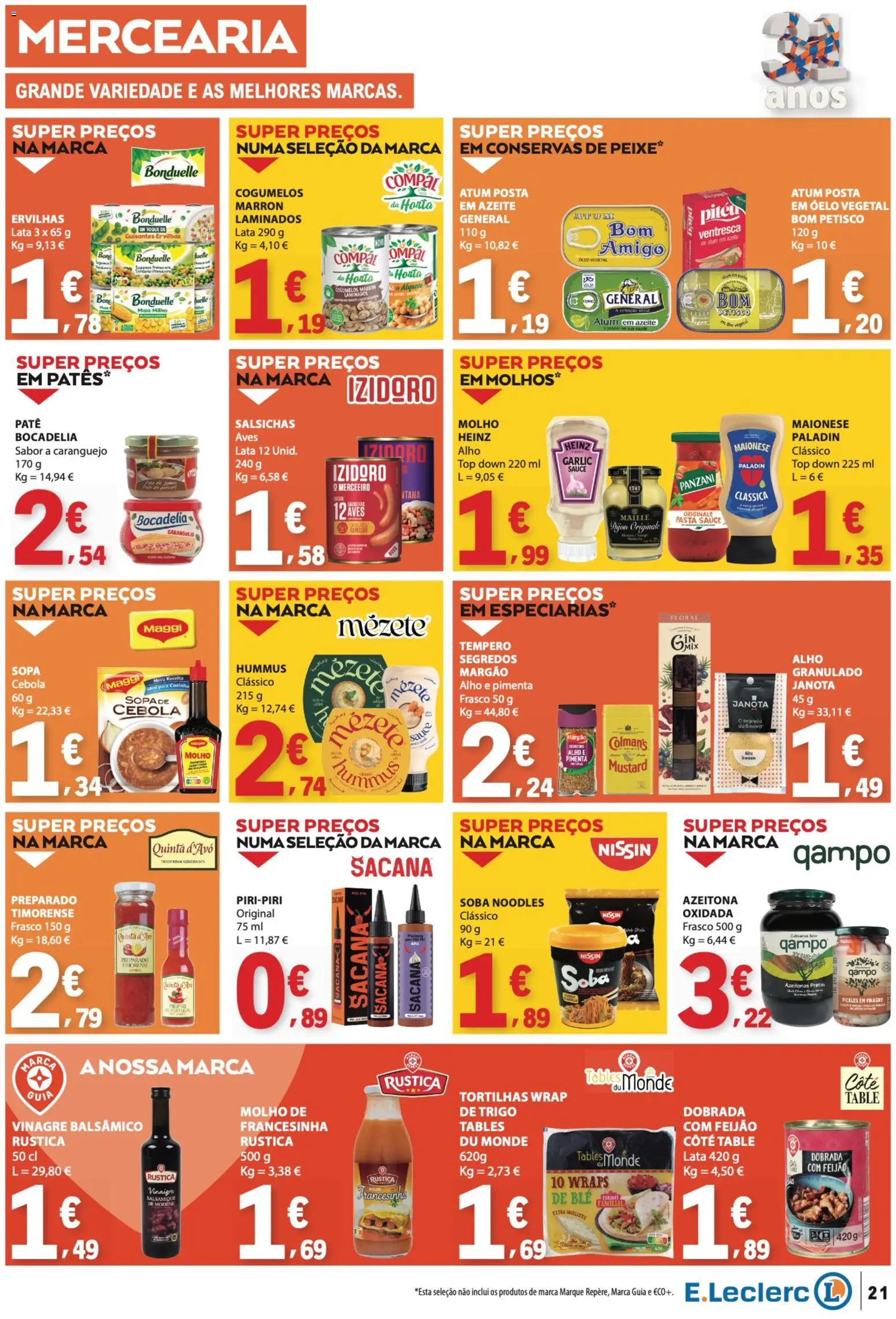 E.Leclerc folheto │ válido de 29/10/2026 | Página: 21 | Produtos: Azeite, Mercearia, Dobrada, Óleo