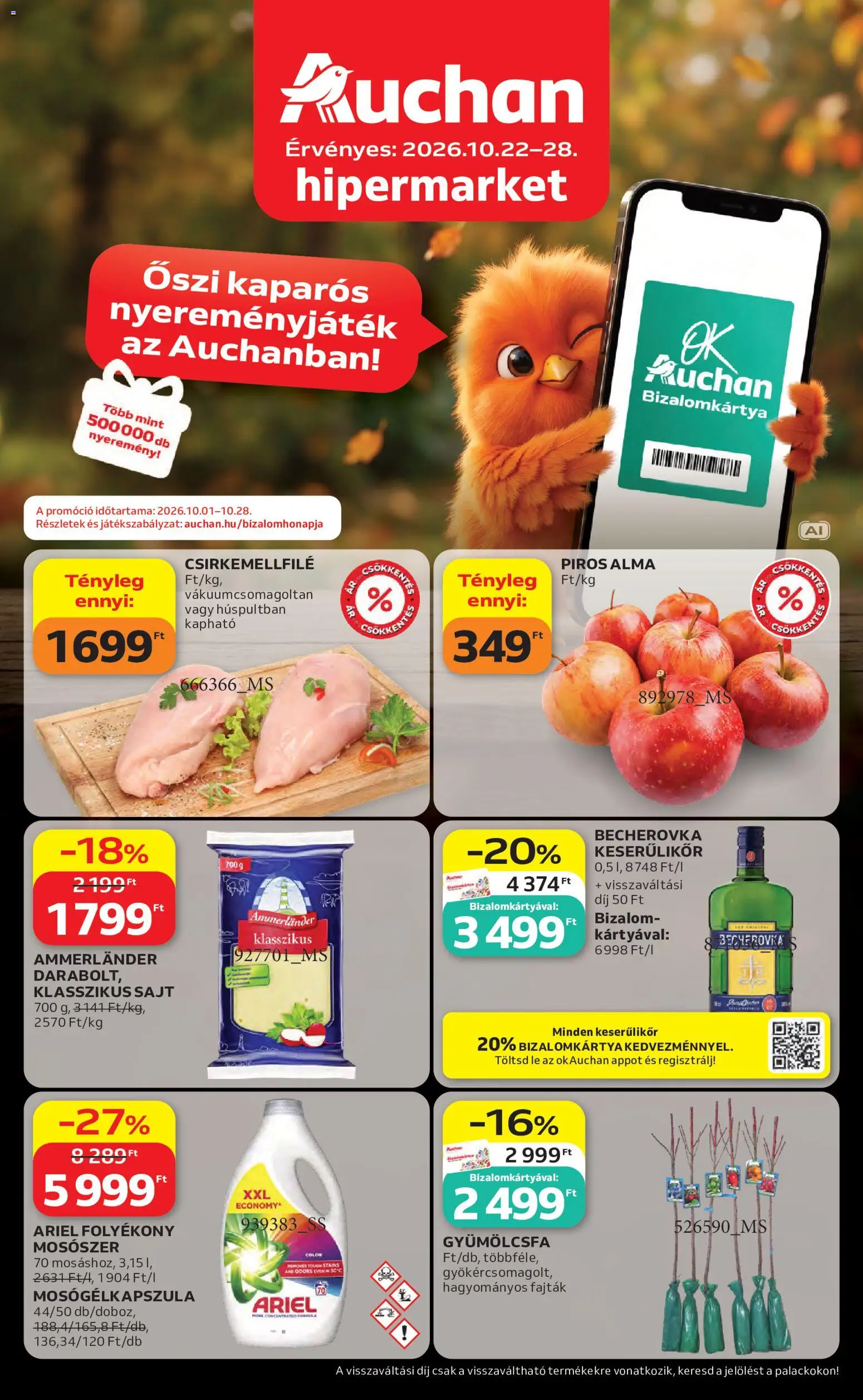 Auchan akciós ujság - amely érvényes a következő dátumtól: 2026.10.22. | Oldal: 1