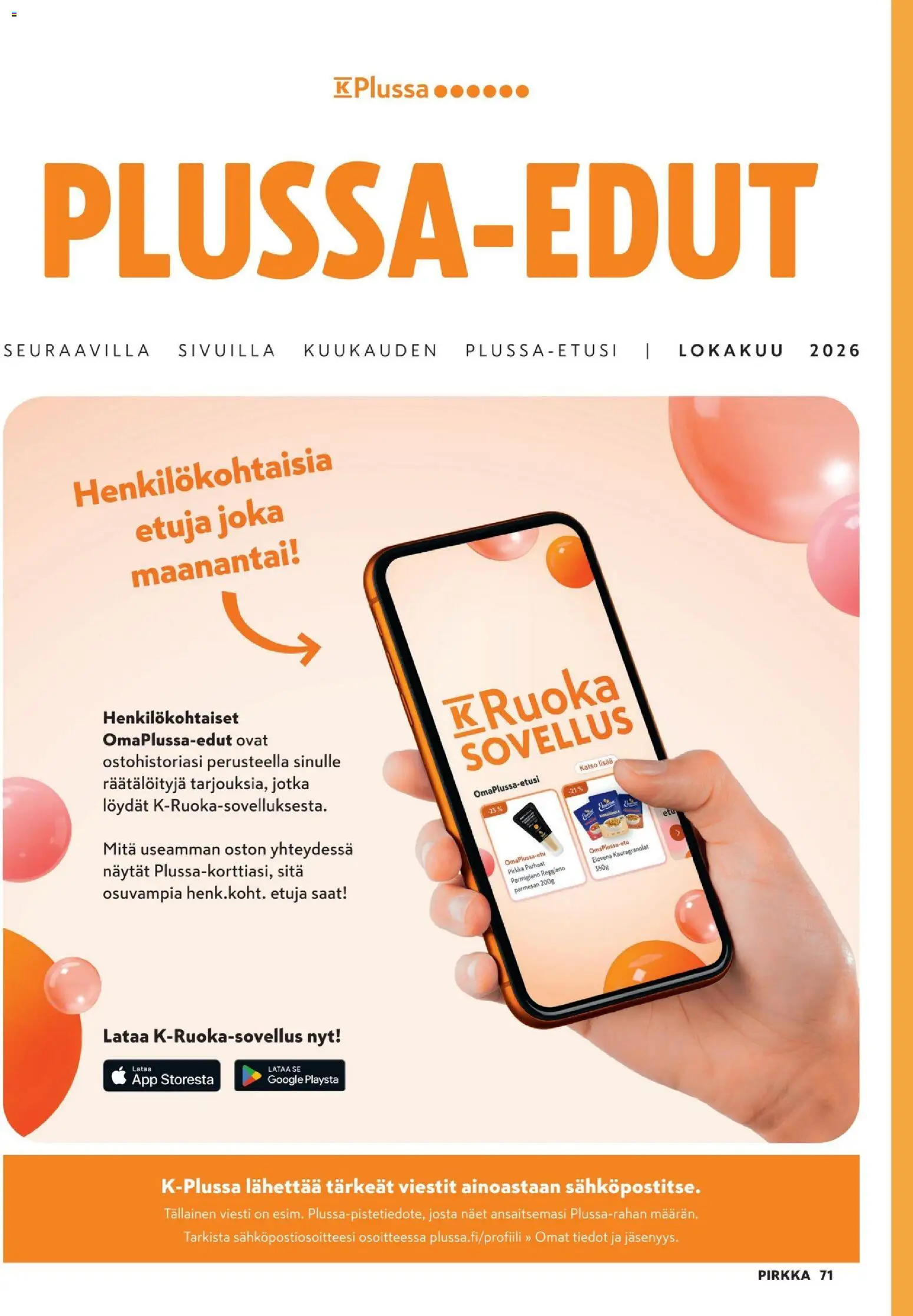 K-Market - Pirkka – voimassa 30/09/2026 alkaen | Sivu: 71