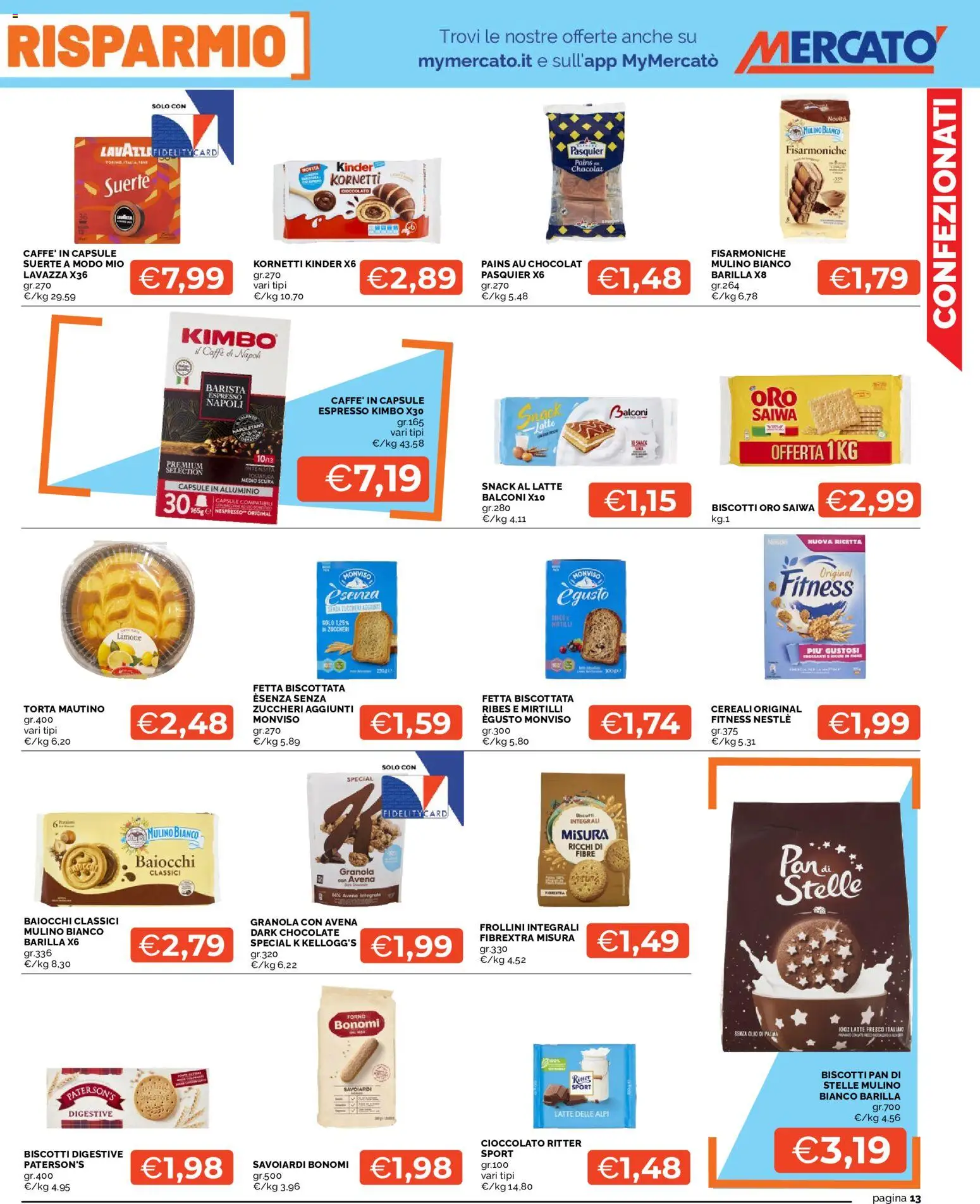 Volantino Mercatò del 18.05.2026 | Pagina: 13 | Prodotti: Cereali, Olio, Alluminio, Savoiardi