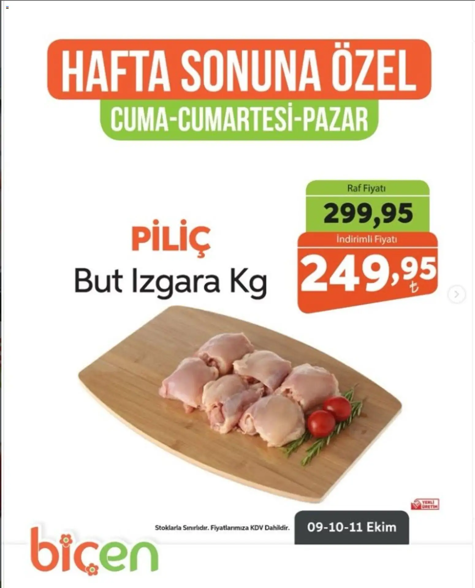 Biçen Market - Hafta Sonuna Özel - 09 Ekim 2026 tarihinden itibaren geçerlidir | Sayfa: 2 | Ürünler: Raf, Piliç, Izgara