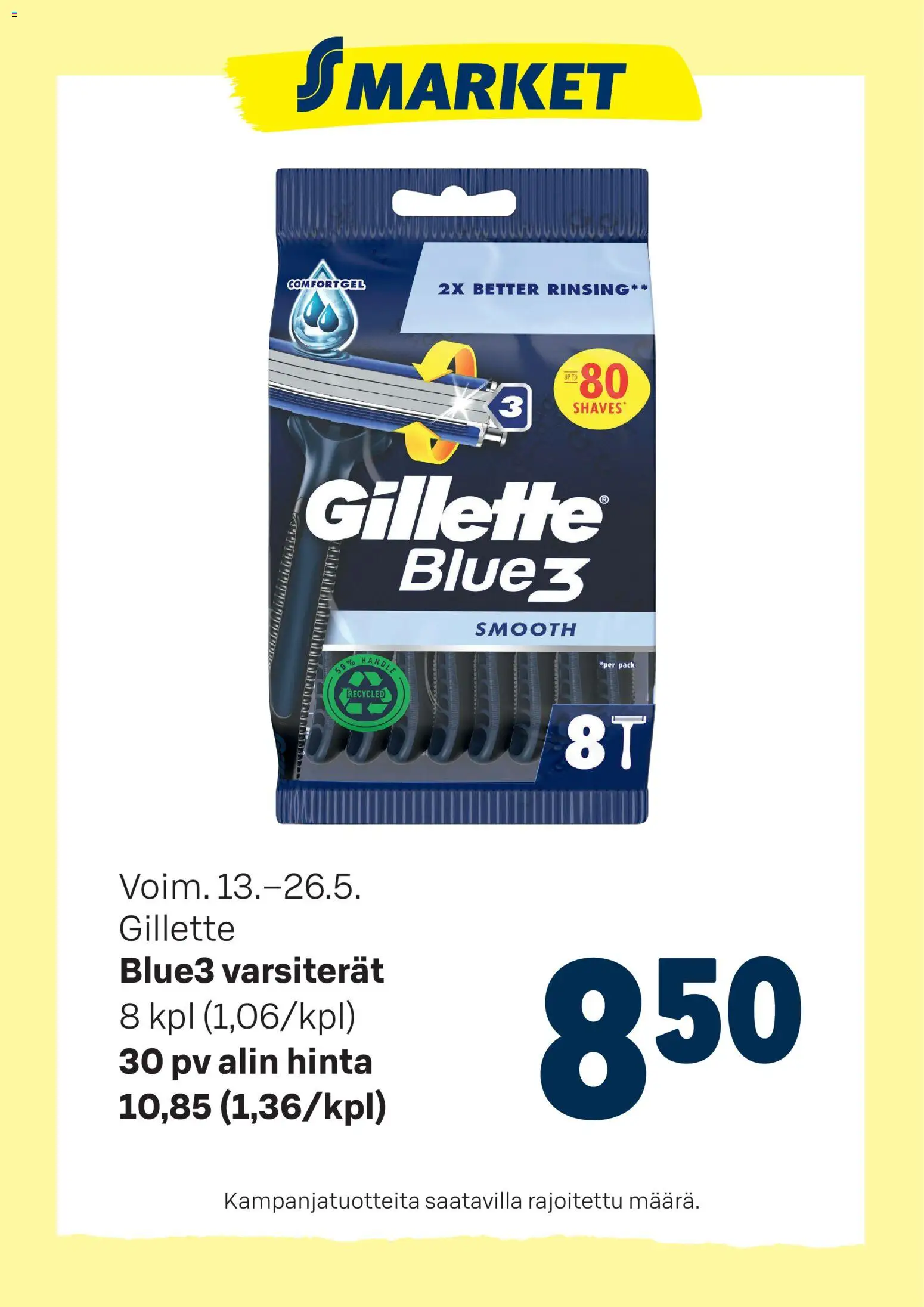 S-market tarjoukset Gillette – voimassa 13.05.2026 alkaen | Sivu: 1