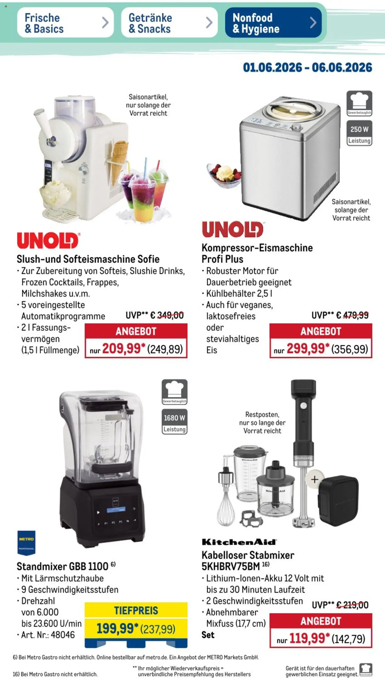 Metro NonFood-Angebote – gültig ab 01.06.2026 | Seite: 9 | Produkte: Stabmixer