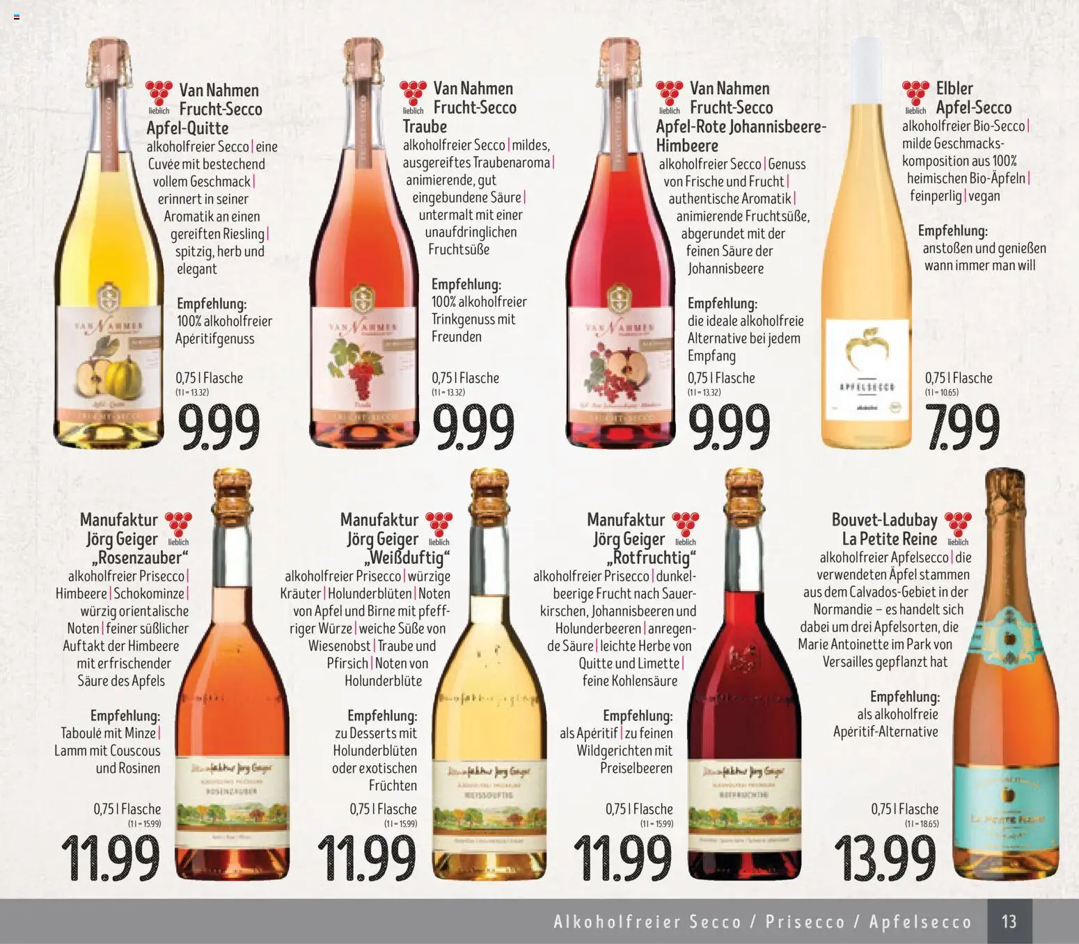 Edeka Struve Wein– und Spirituosen – gültig ab 14.11.2025 | Seite: 13 | Produkte: Fruchtsecco, Rosinen, Limette, Birne