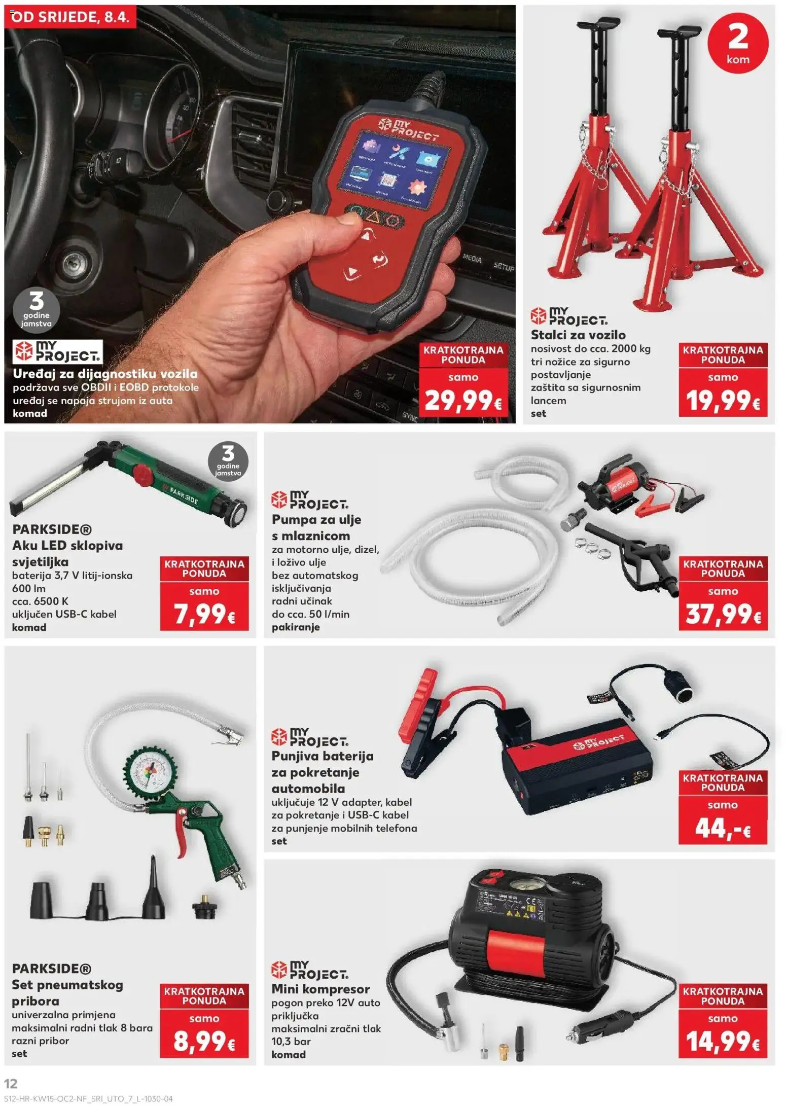 Kaufland katalog | vrijedi od 08.04.2026 | Stranica: 12 | Proizvodi: Ulje, Led, Kompresor, Parkside